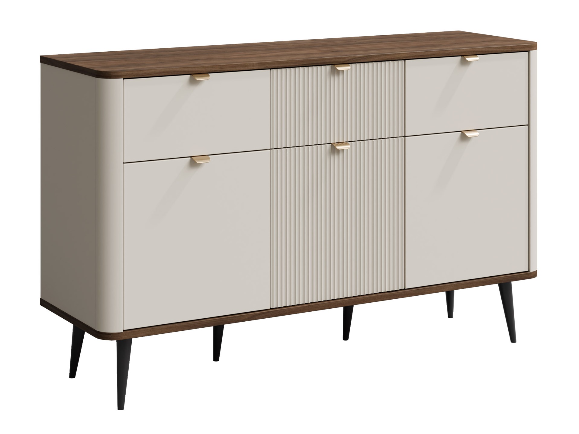 Kommode Lufela 109 (Kaschmir + Walnussholzoptik)