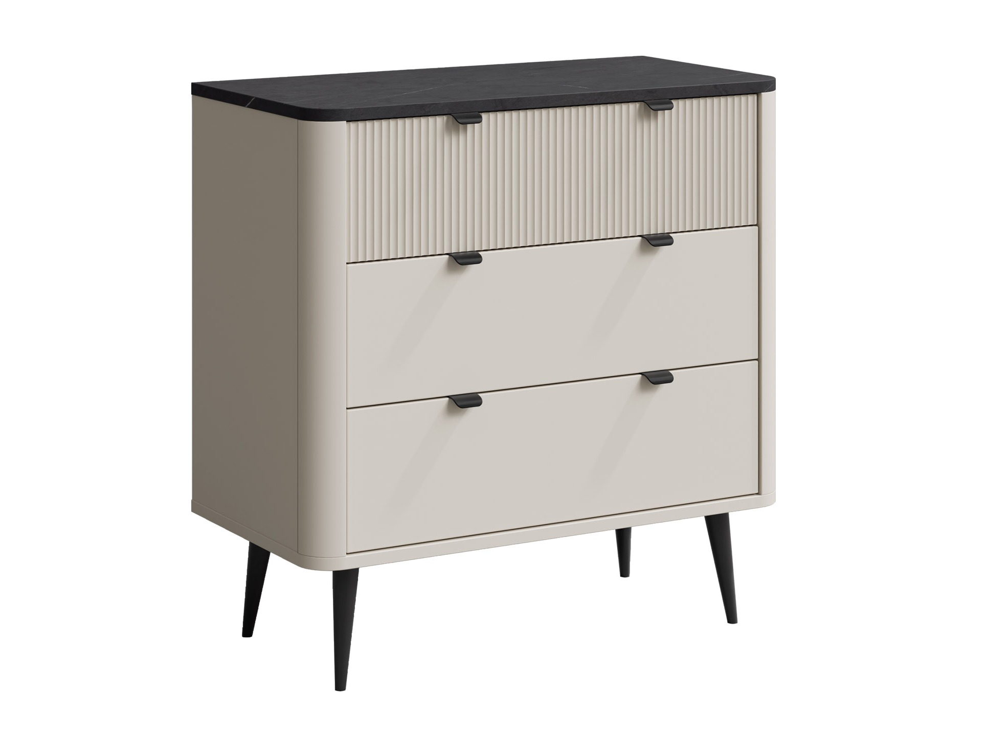 Kommode Lufela 110 (Kaschmir + Grauer Marmor)