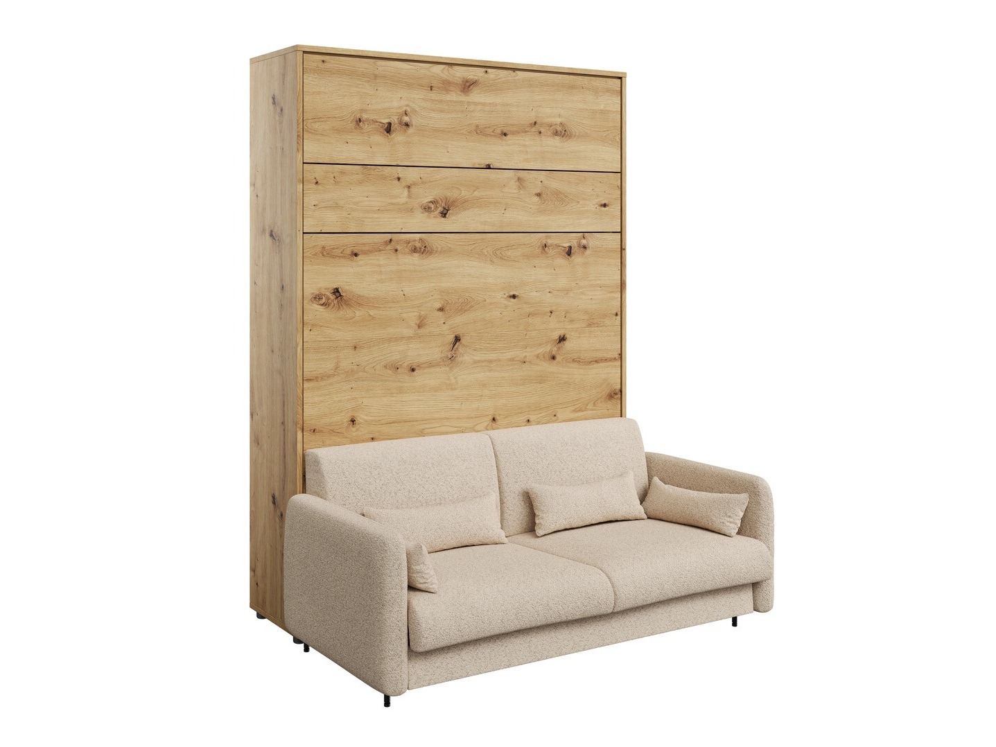 Schrankbett Concept Lenart VII (Artisan Eichenholzoptik + Beige)