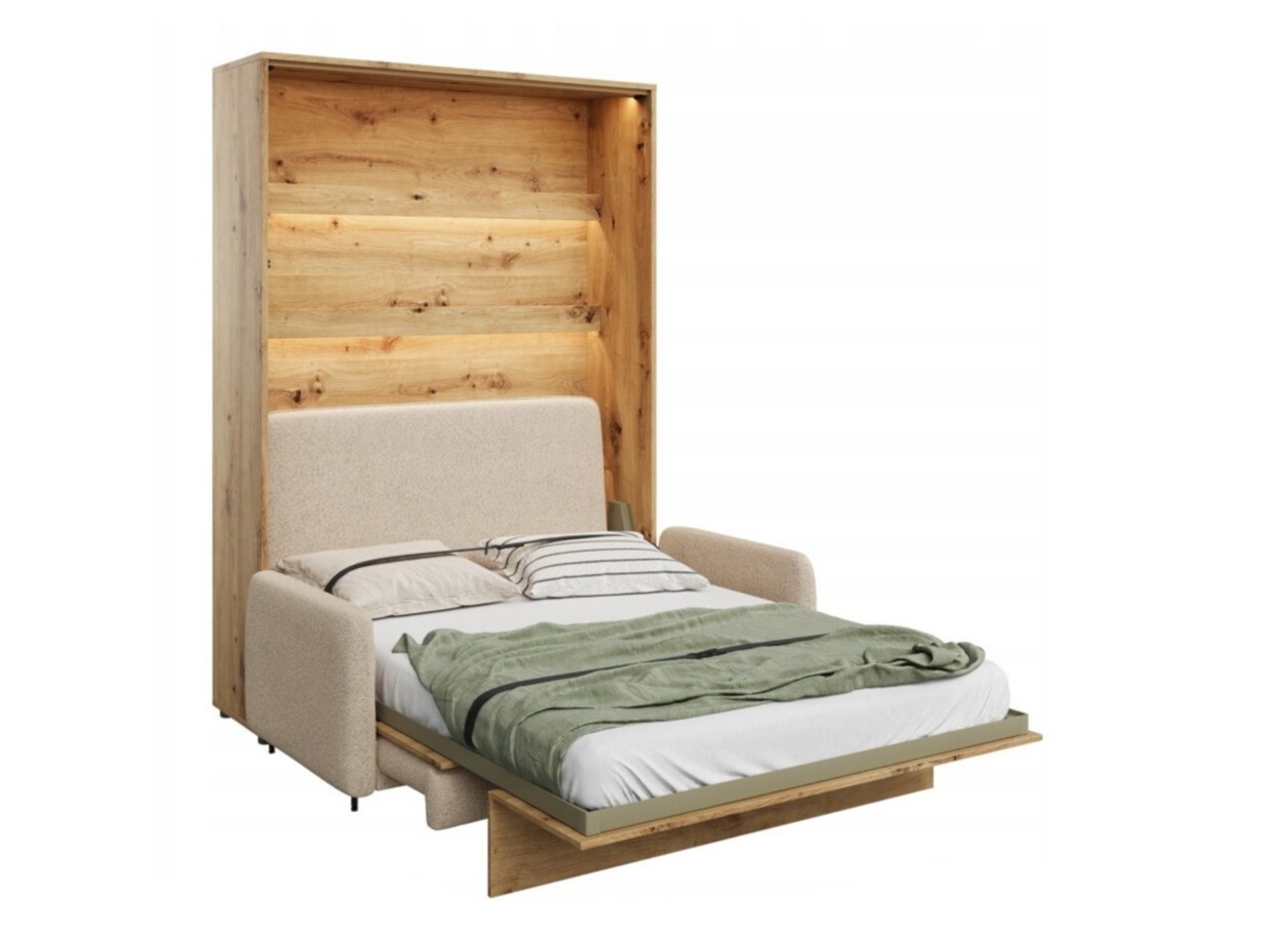 Schrankbett Concept Pro Lenart VII (Artisan Eichenholzoptik + Beige)