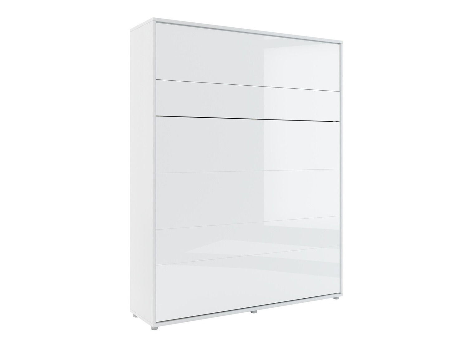Schrankbett Concept Pro Lenart VII (Weiss glänzend + Grau)