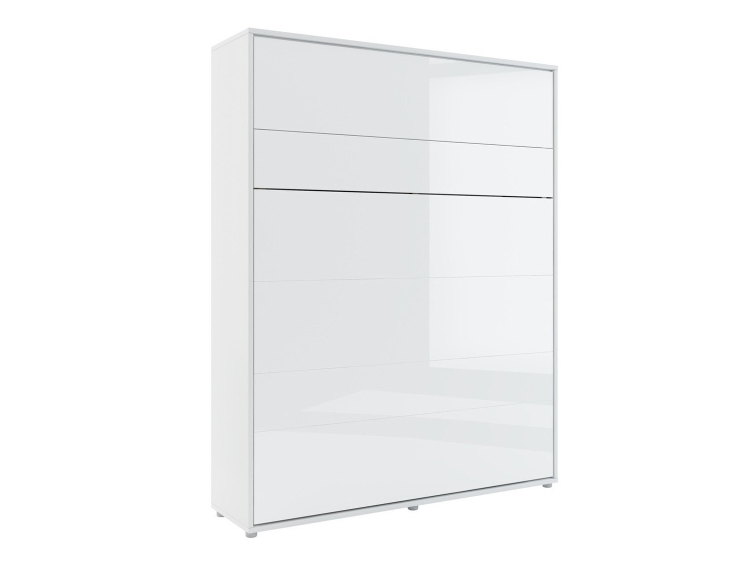 Schrankbett Concept Pro Lenart VII (Weiss glänzend + Grau)