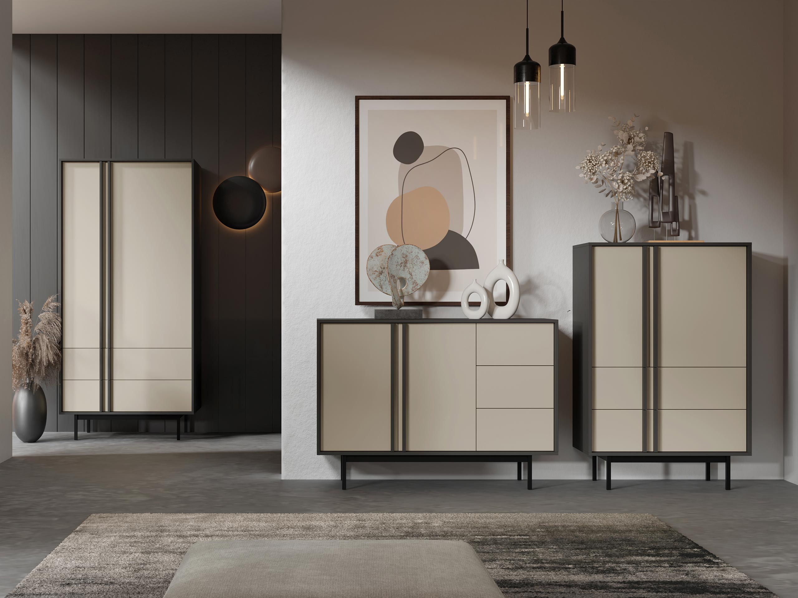 Wohnzimmer-Set Levali 116 (Beige)