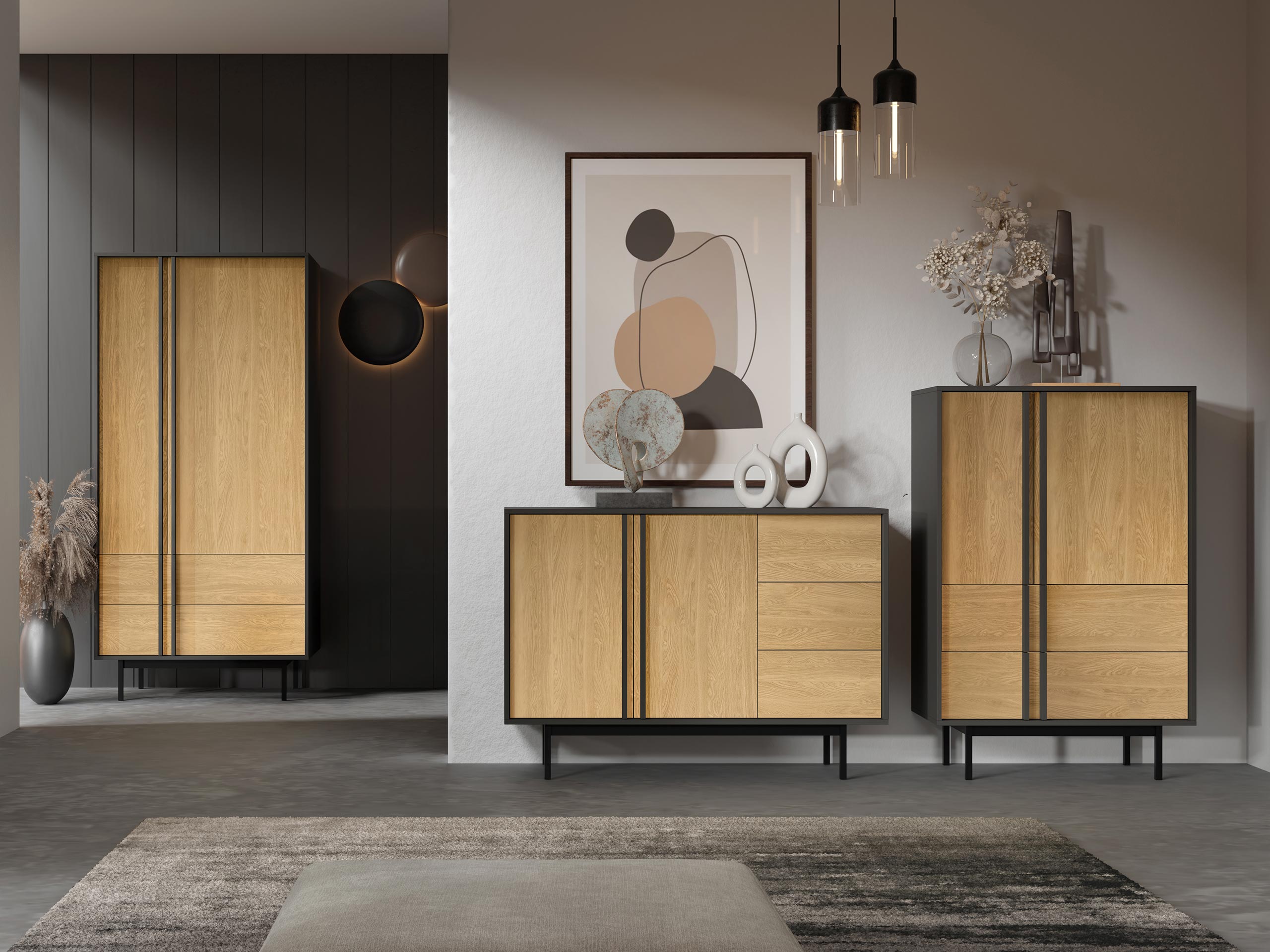 Wohnzimmer-Set Levali 116 (Eiche)