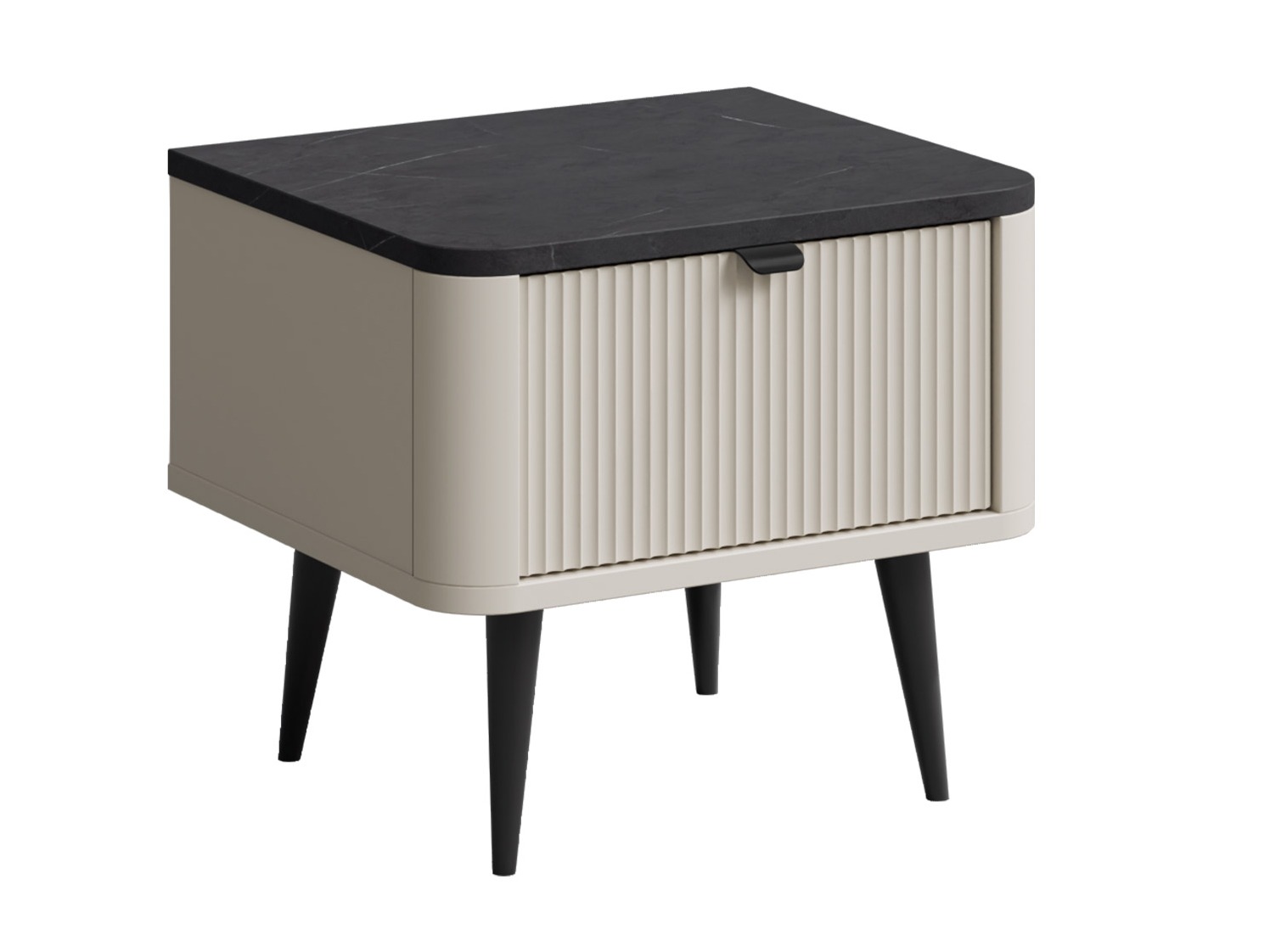 Nachttisch Lufela 116 (Kaschmir + Grauer Marmor)