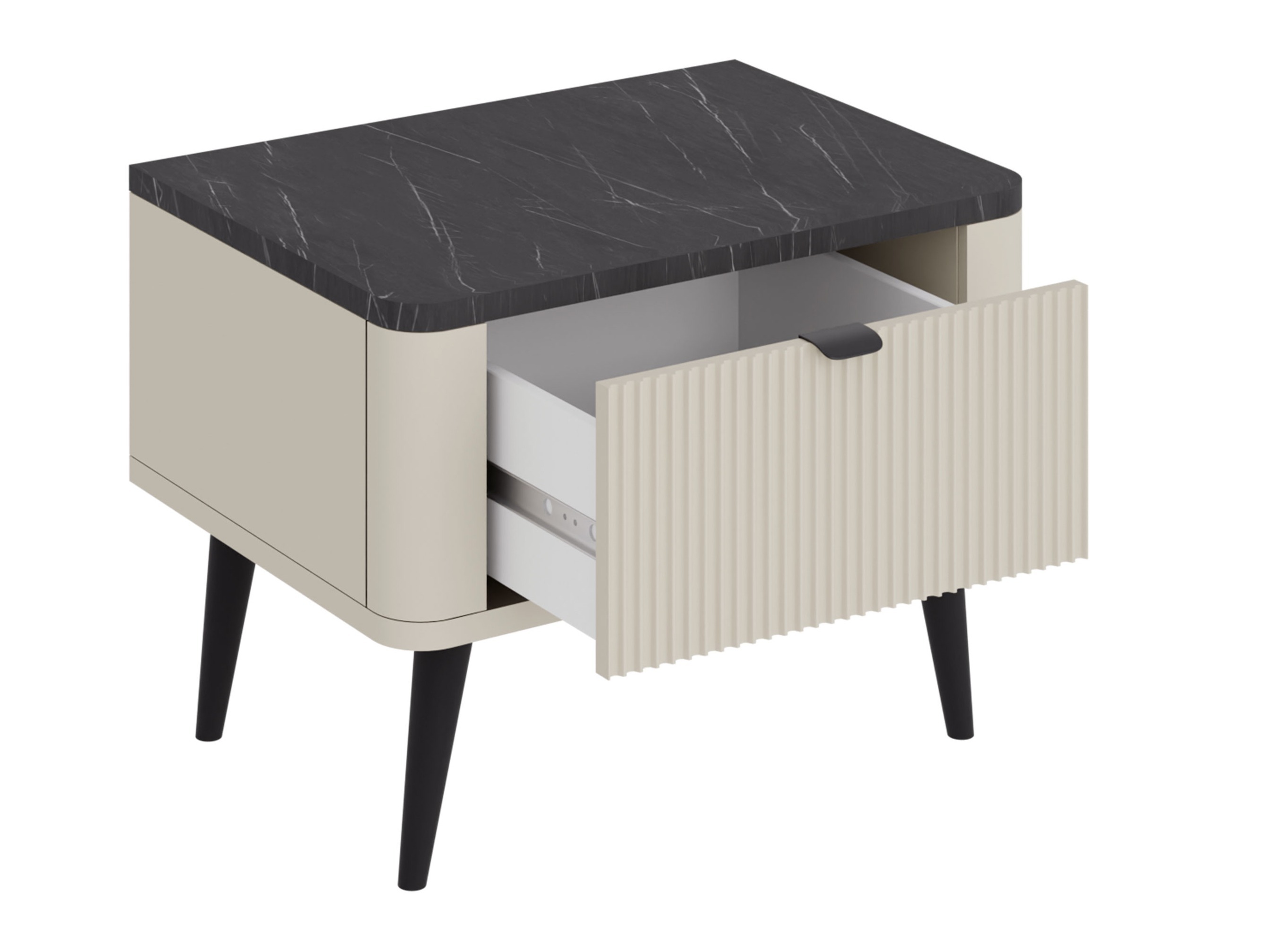 Nachttisch Lufela 116 (Kaschmir + Grauer Marmor)