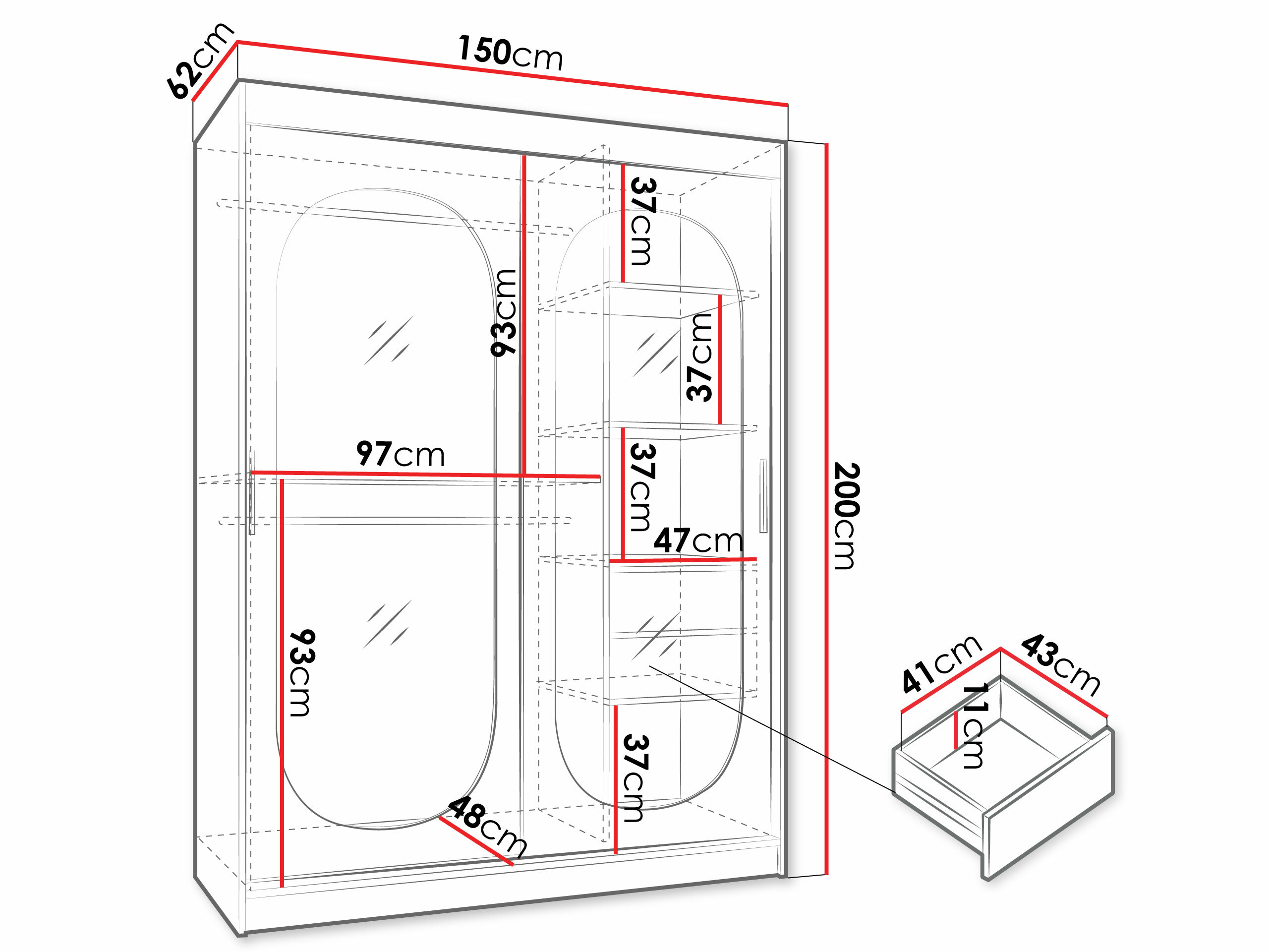 Kleiderschrank Hartford 519 (Kaschmir)