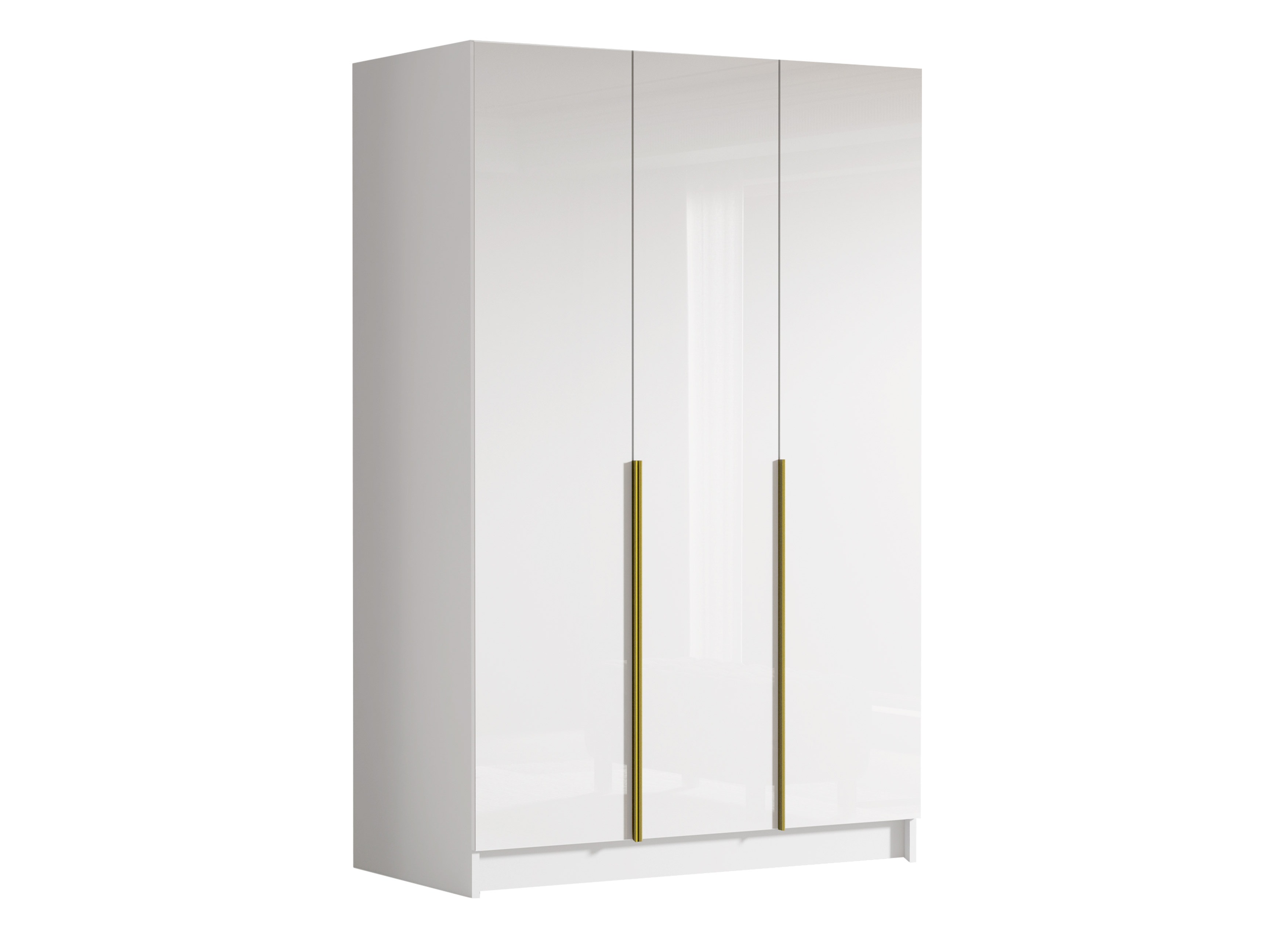 Kleiderschrank Closico Decoron I (Weiss glänzend + Gold)