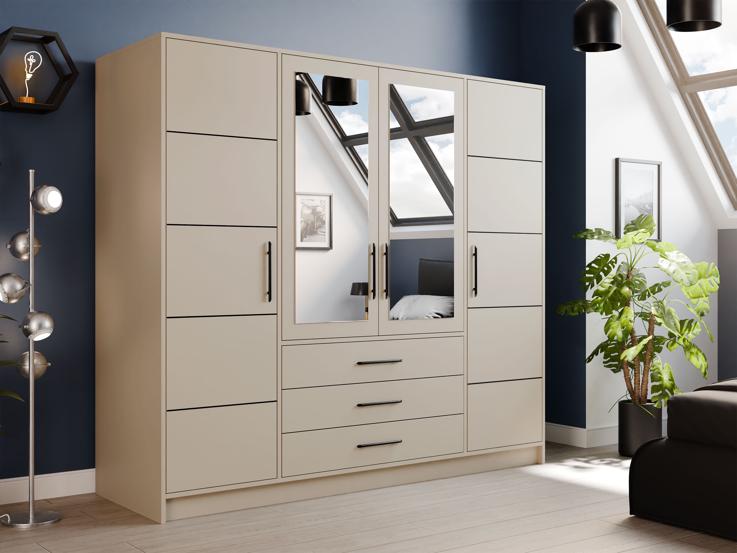 Kleiderschrank Dortivu 154 (Kaschmir)