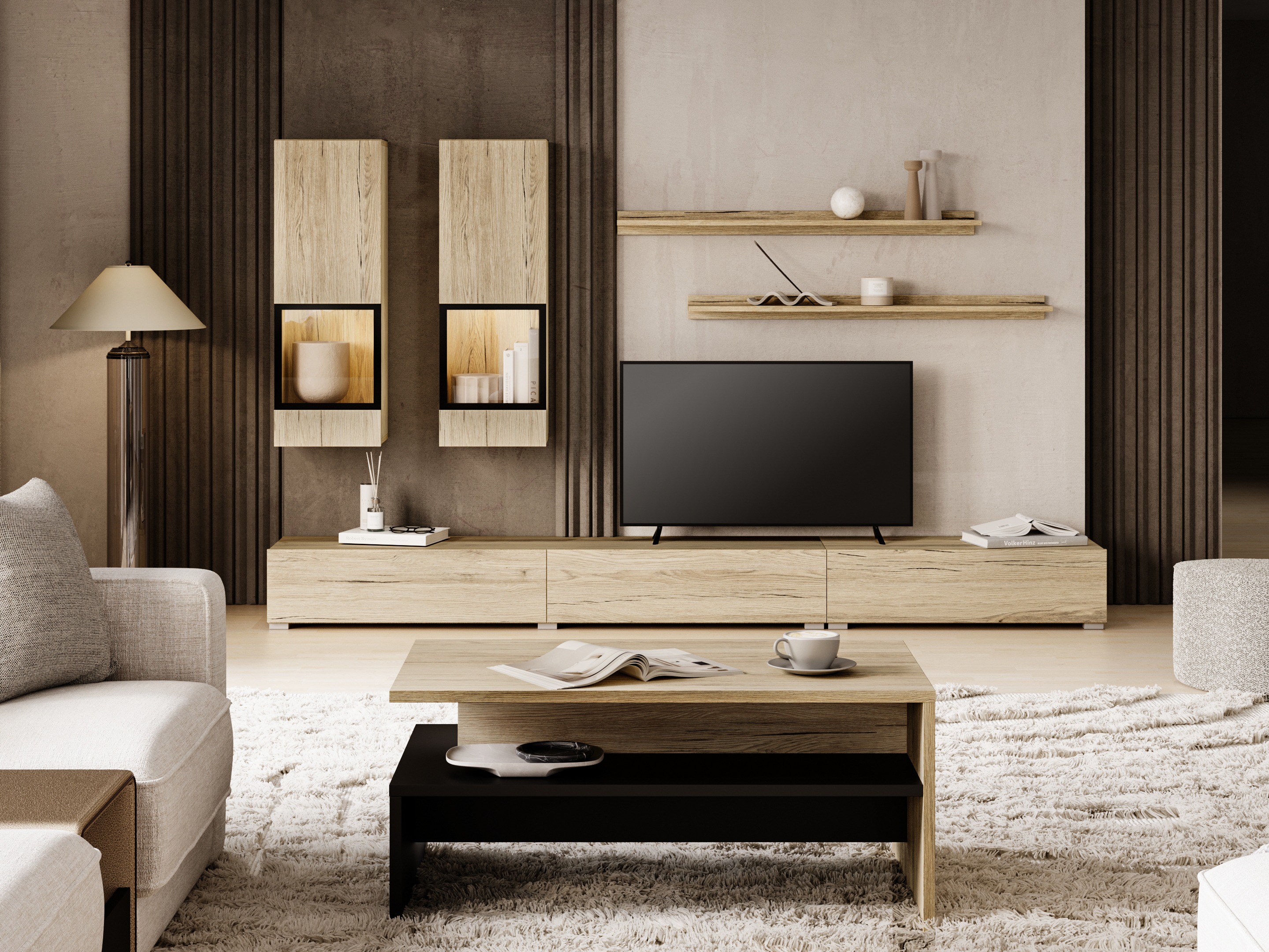 Wohnzimmer-Set Serodeu 100 (San-Remo-Eiche)