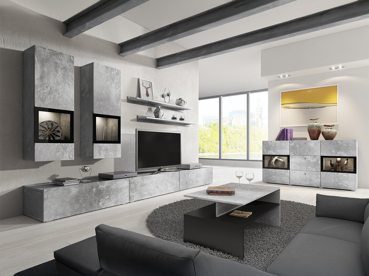 Wohnzimmer-Sets Serodeu 104 (Beton)