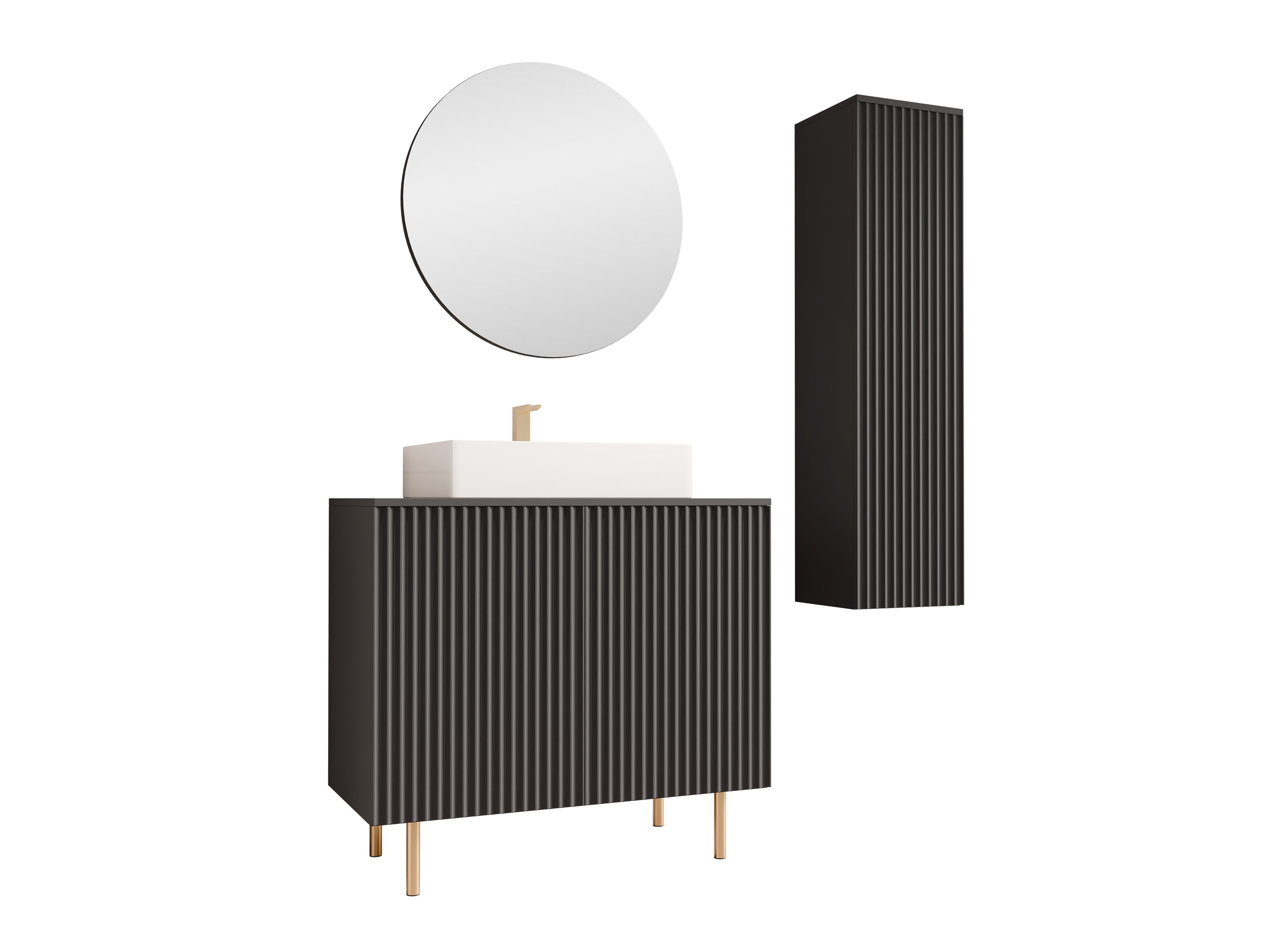 Badezimmer-Set Decus II (Schwarz)