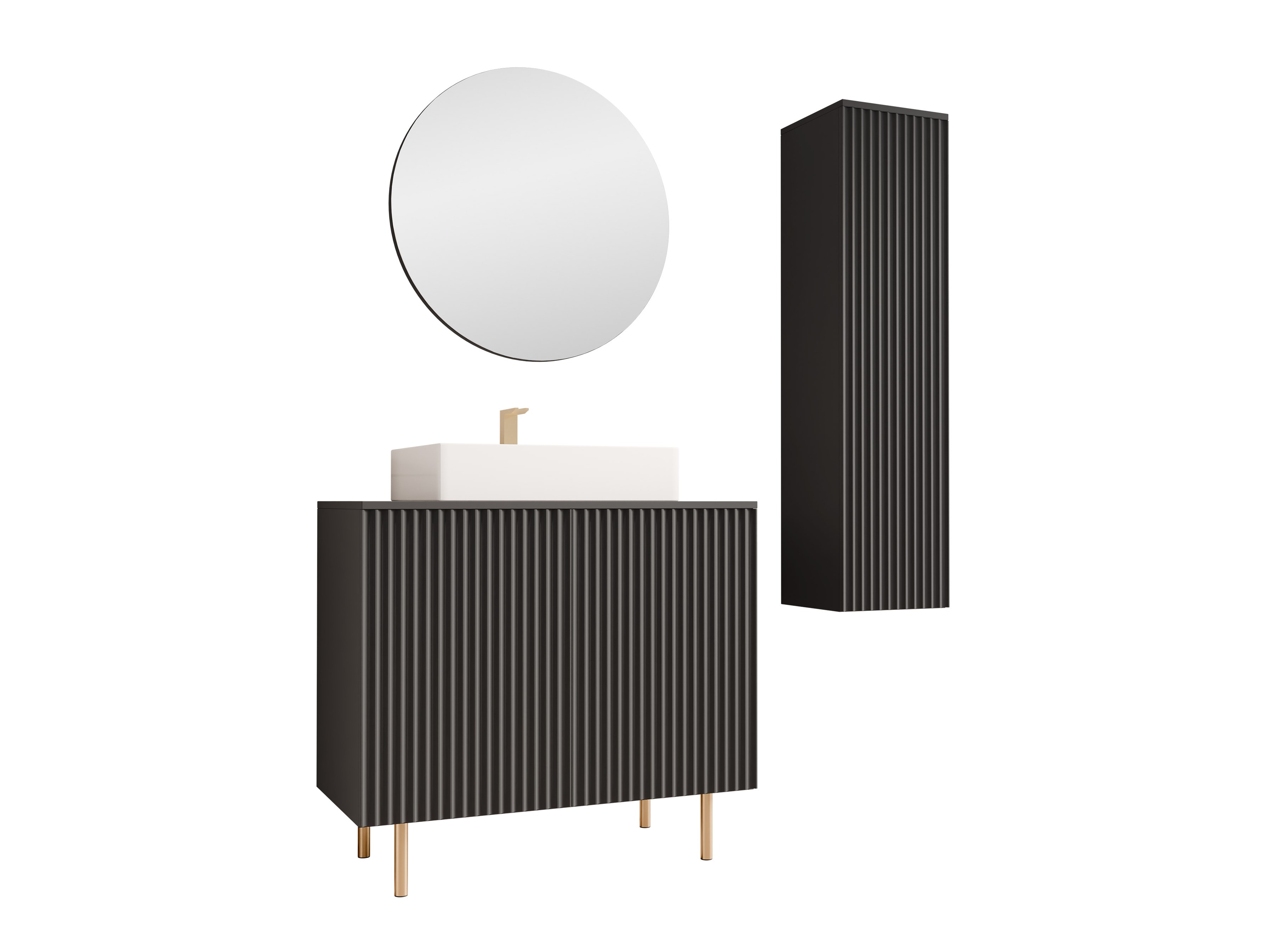 Badezimmer-Set Decus II (Schwarz)