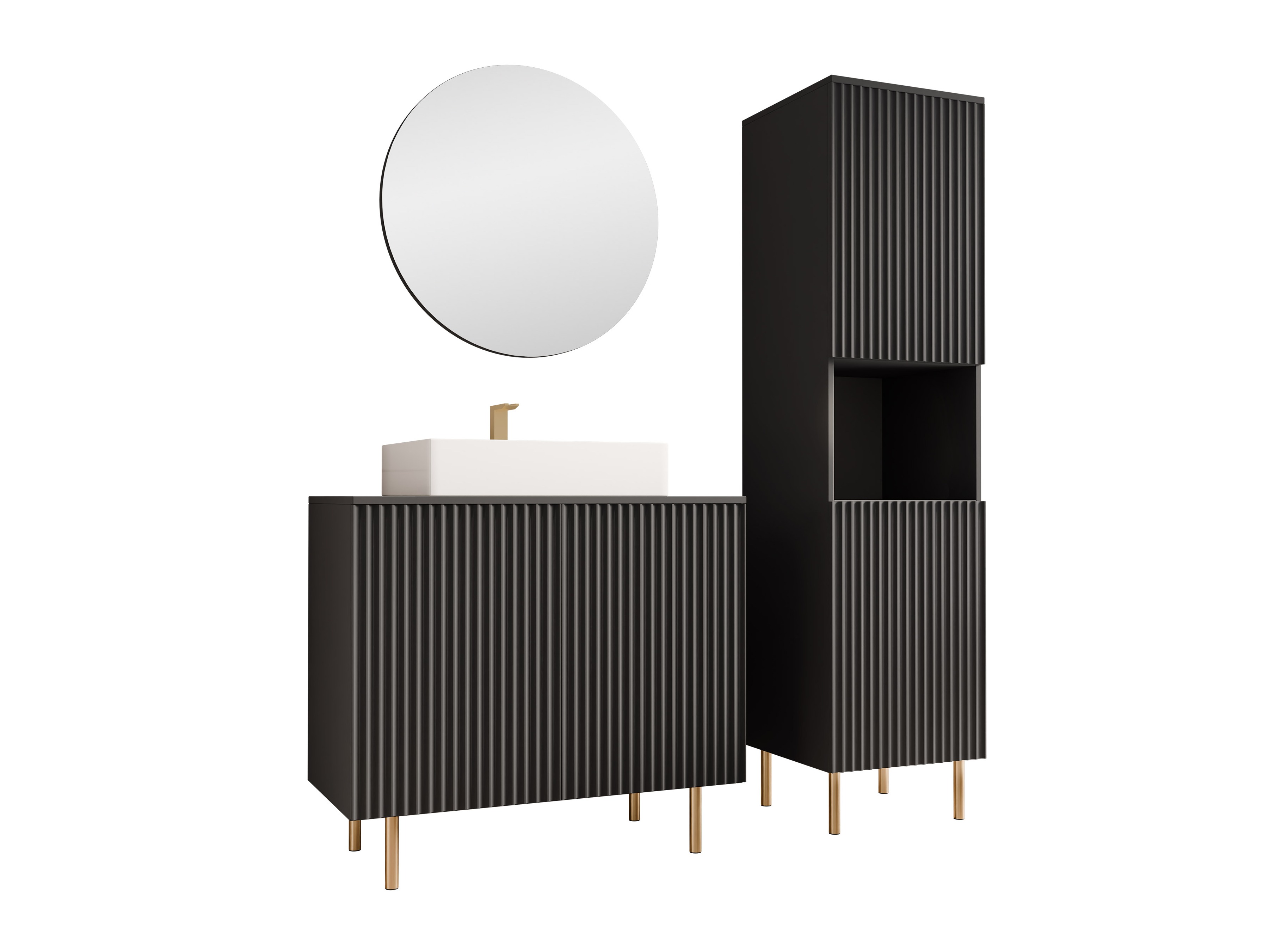 Badezimmer-Set Decus III (Schwarz)