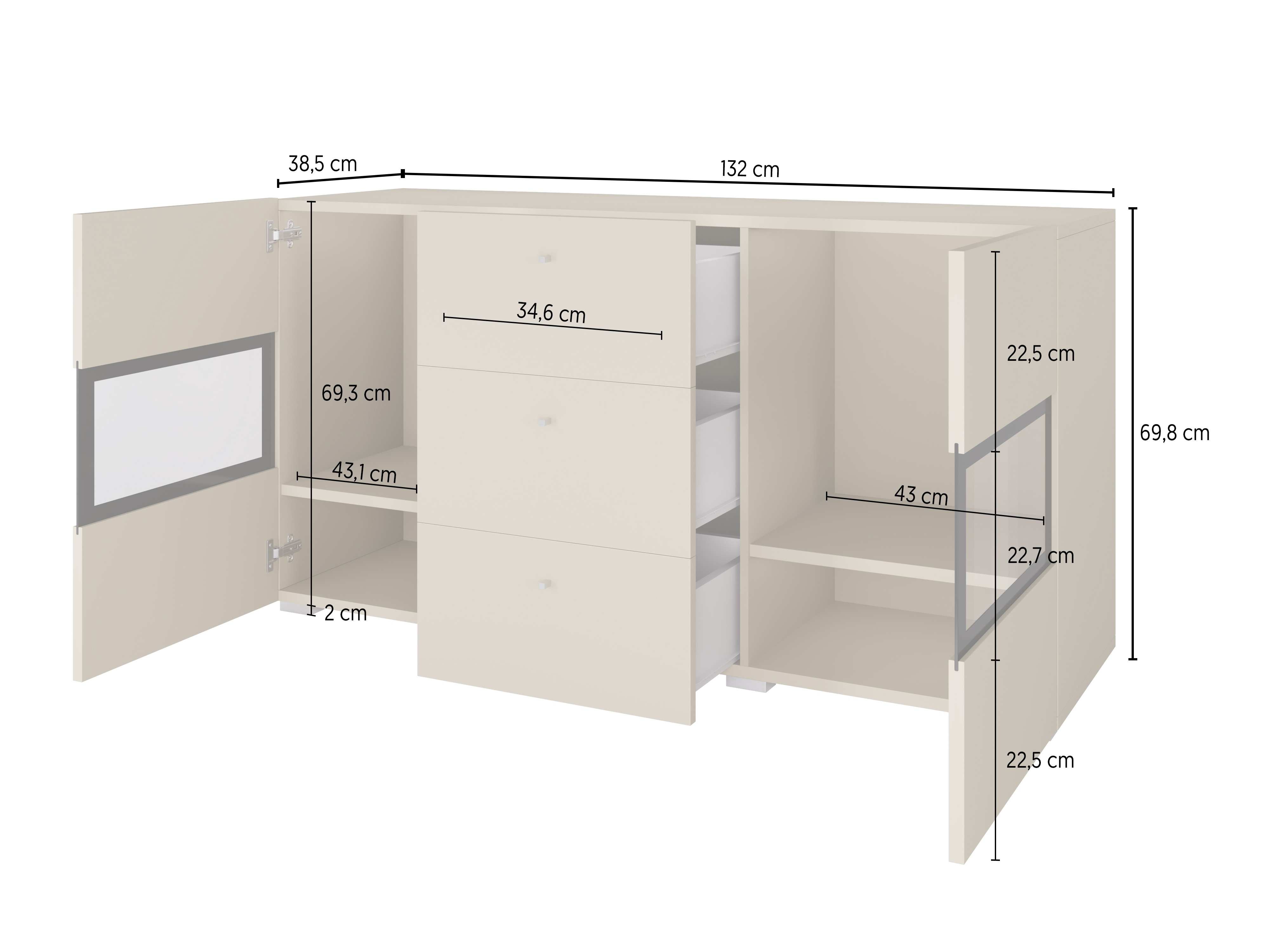 Kommode Serodeu 101 (Beige)