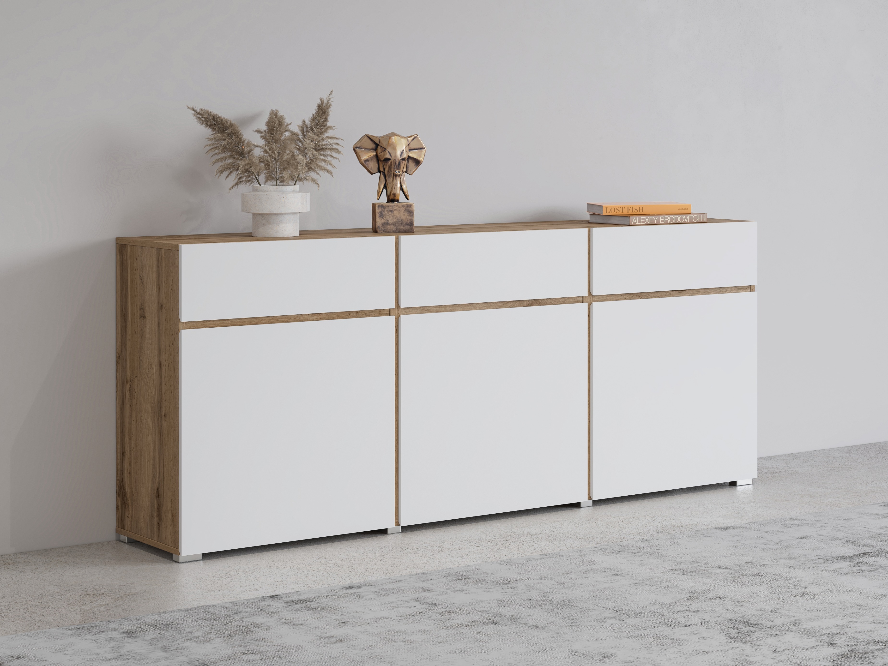 Kommode Alfere 103 (Wotan-Eiche + Weiss)