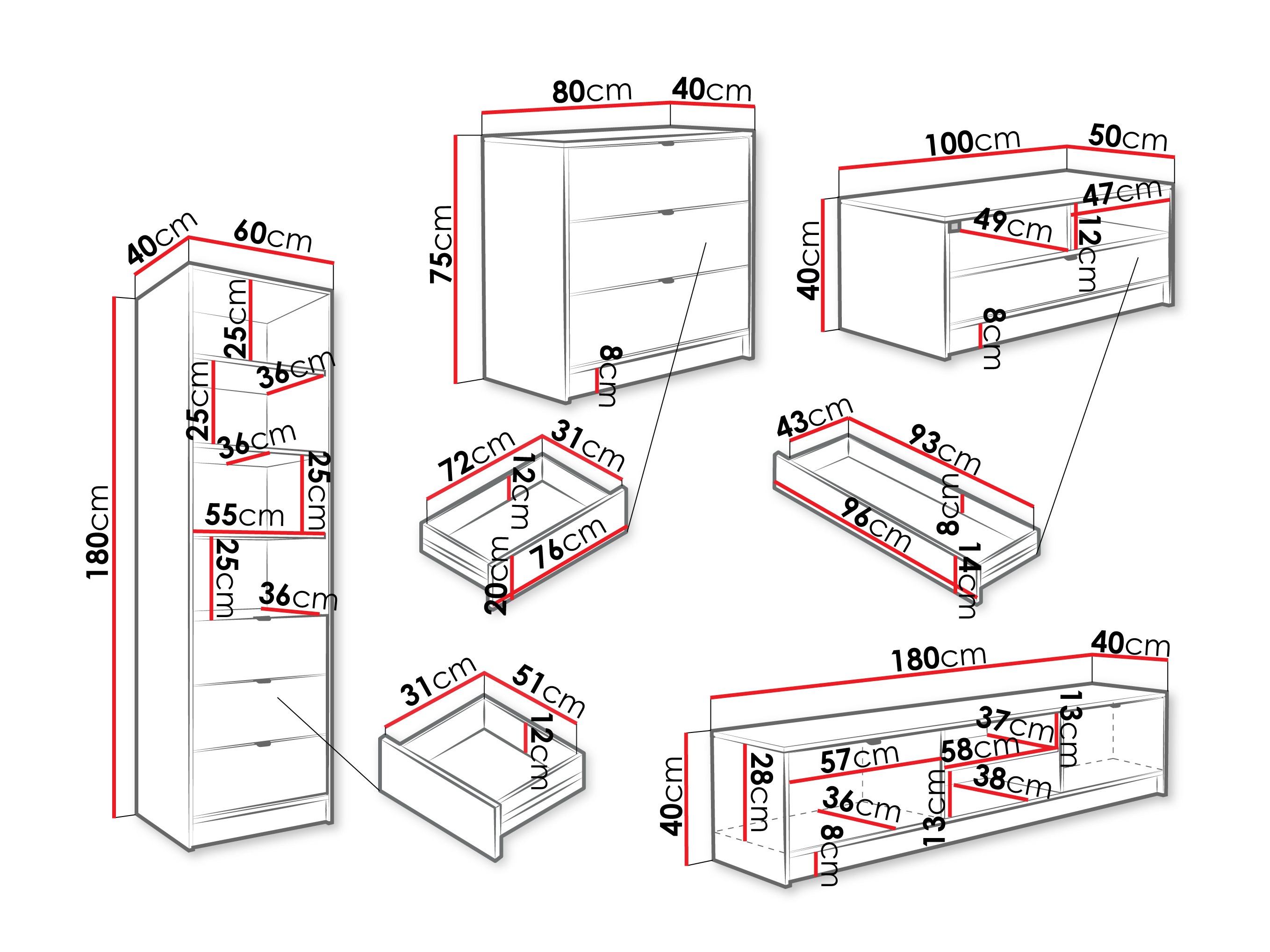 Wohnzimmer-Sets Comfivo Papilio VII (Weiss)