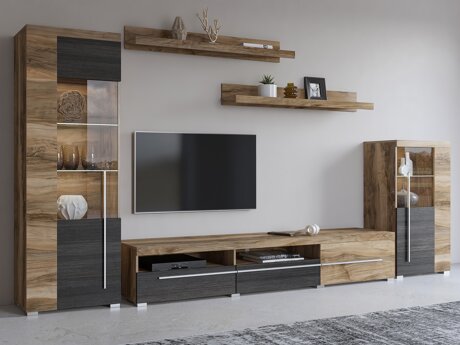 Wohnzimmer-Sets Sorciro 103 (Nussholzoptik + Eichenholzoptik dunkel)