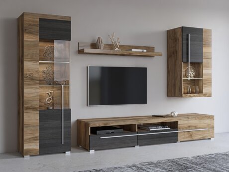 Wohnzimmer-Sets Sorciro 105 (Nussholzoptik + Eichenholzoptik dunkel)