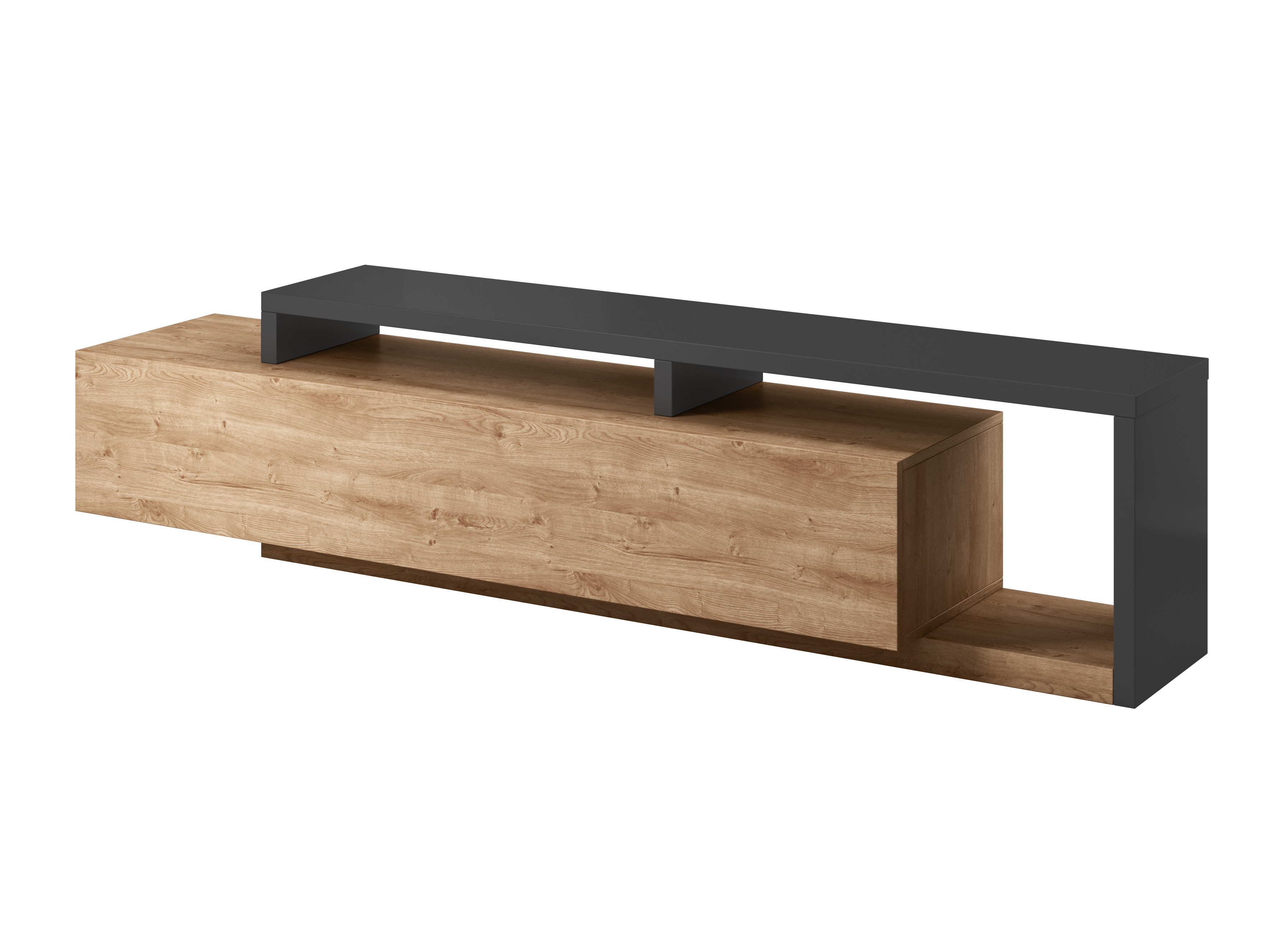 TV-Möbel Lutiva 103 (Anthrazit + Ribbec eiche)