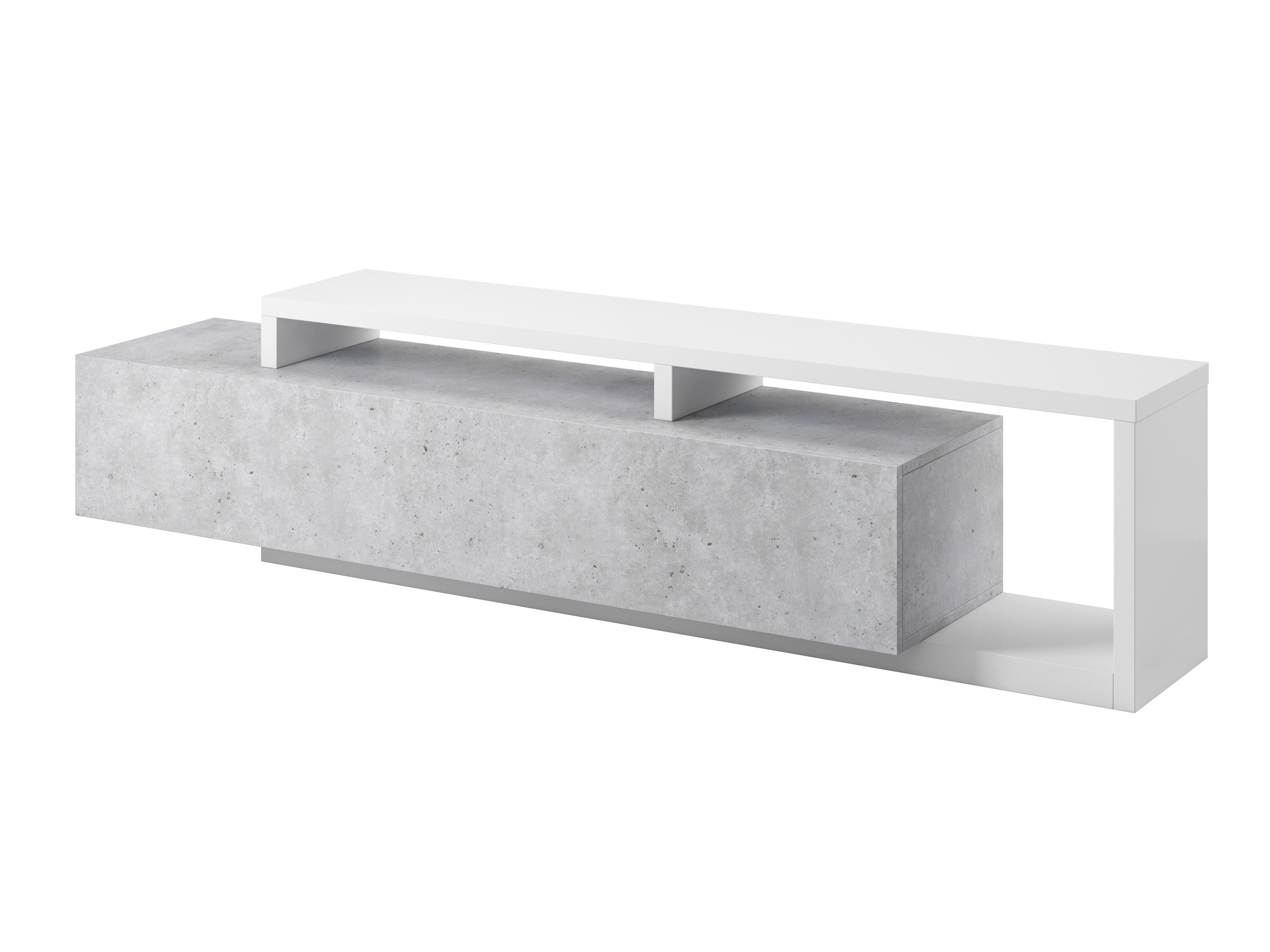 TV-Möbel Lutiva 103 (Weiss + Beton)