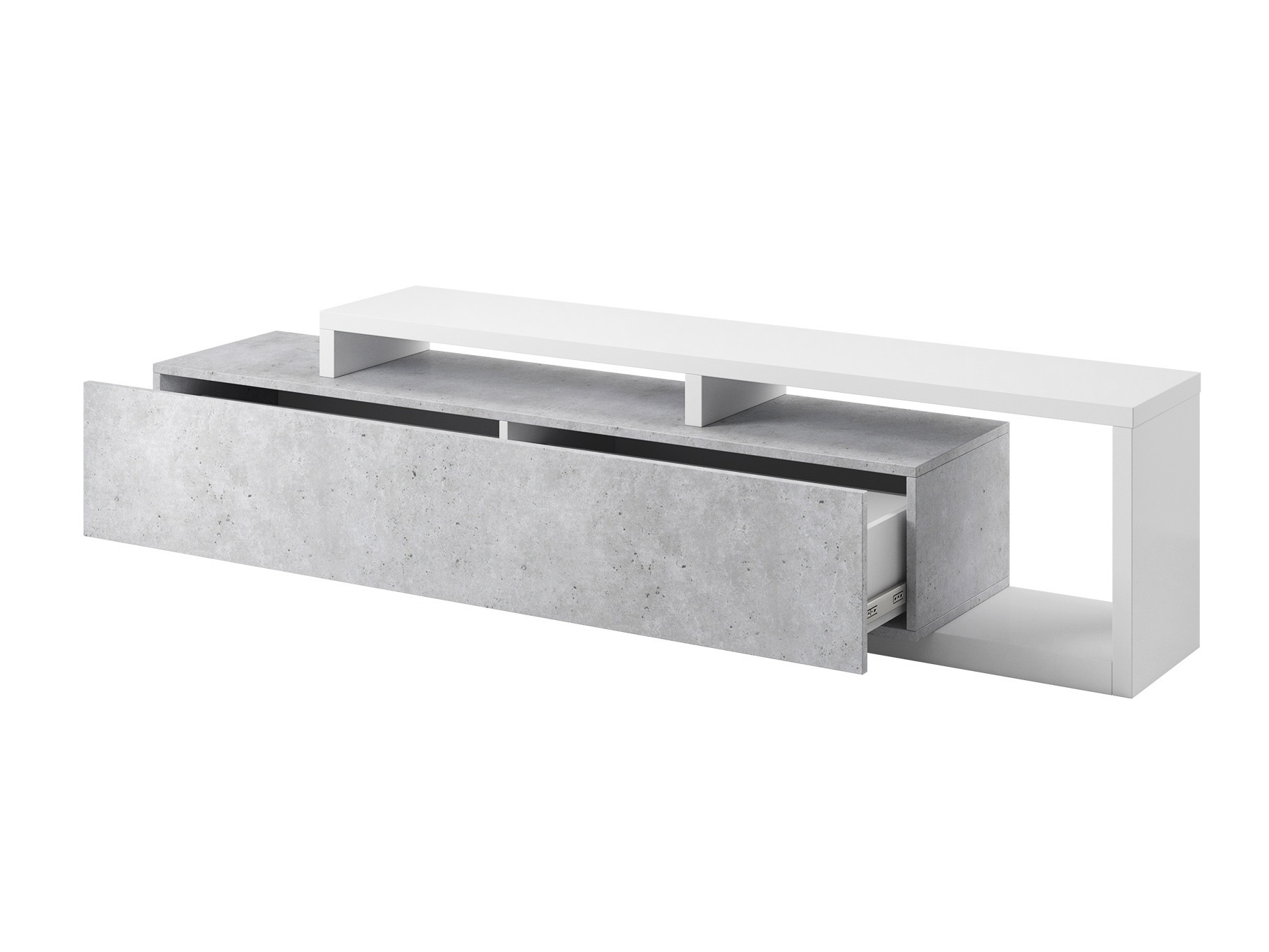 TV-Möbel Lutiva 103 (Weiss + Beton)