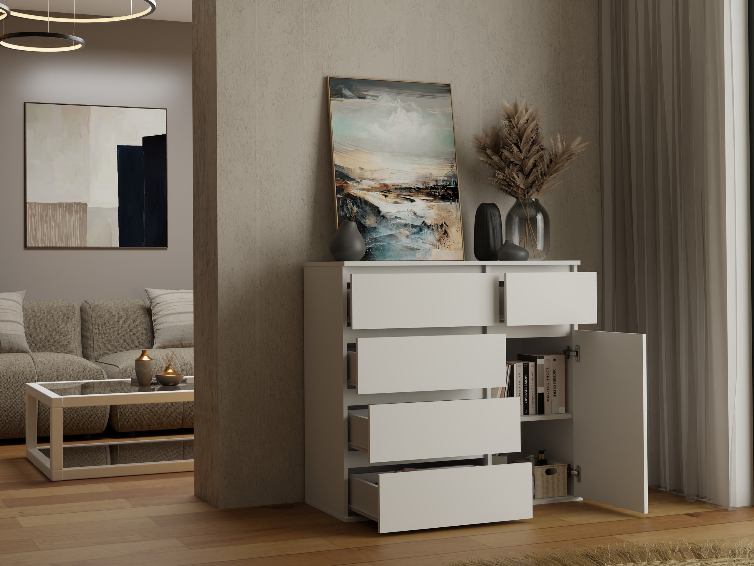 Kommode Elbvelu 136 (Weiss)