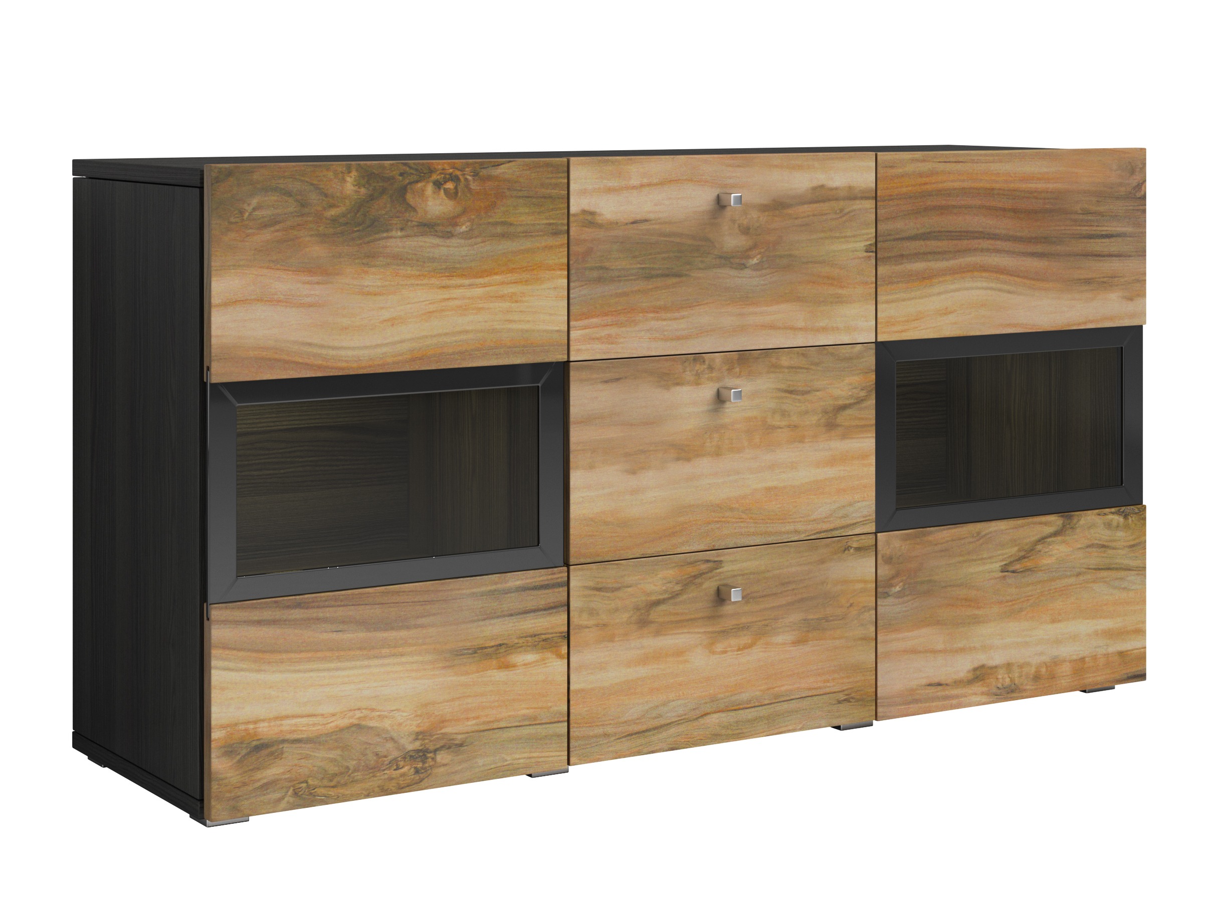 Kommoden Serodeu 101 (Walnussholzoptik + Dunkelbraun)