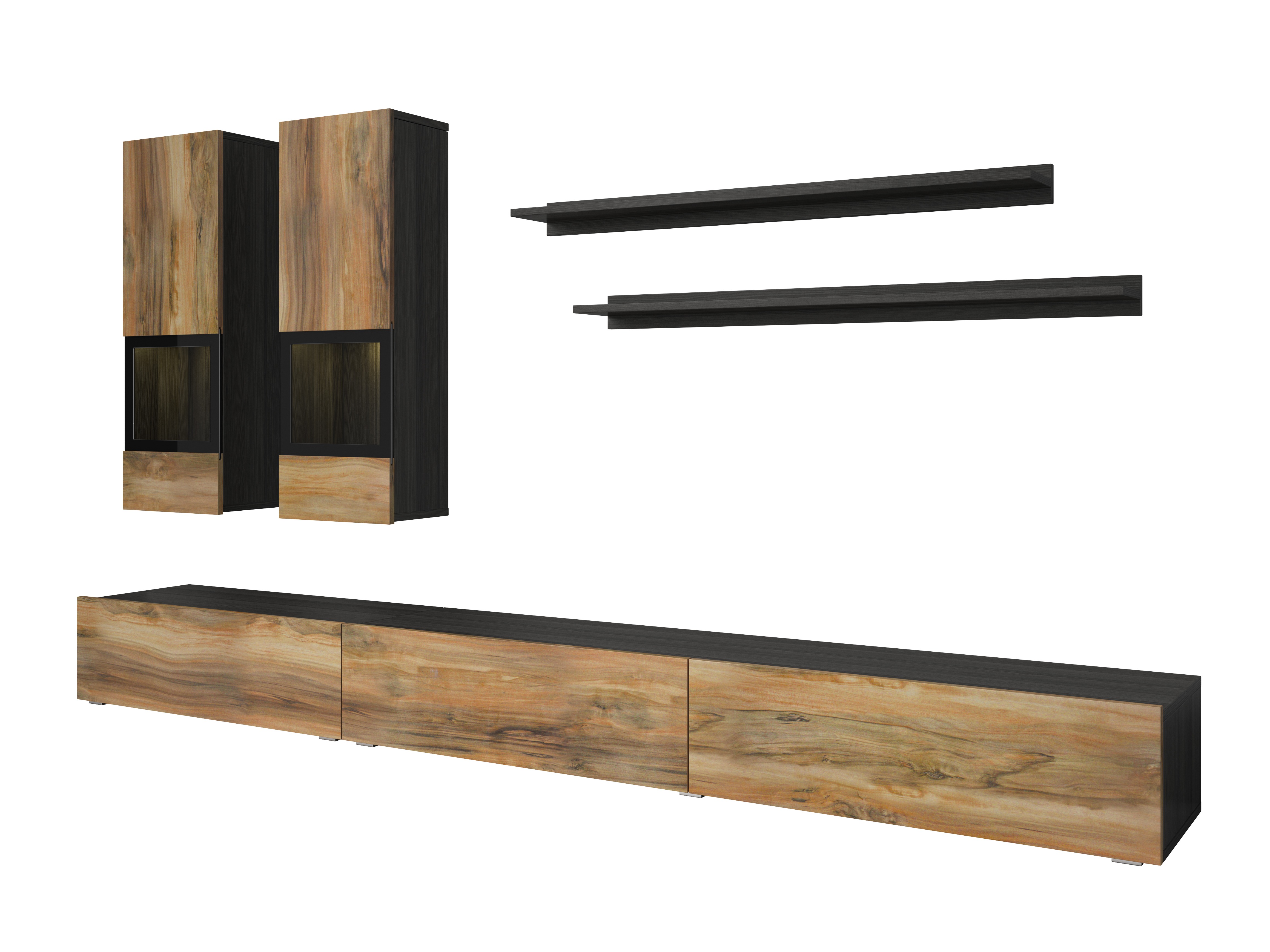 Wohnzimmer-Sets Serodeu 100 (Walnussholzoptik + Dunkelbraun)