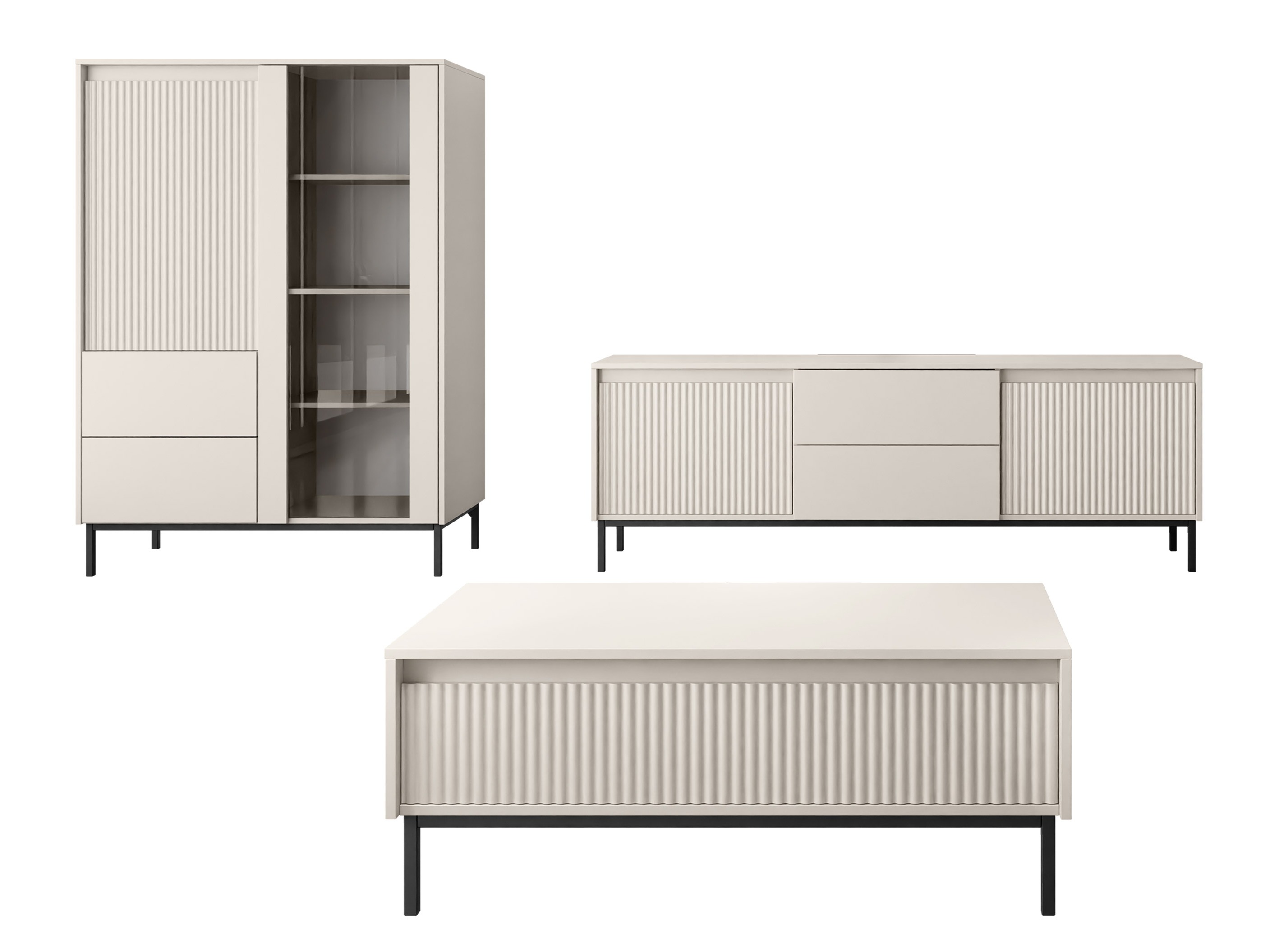 Wohnzimmer-Set Comfivo Delruva V (Kaschmir)