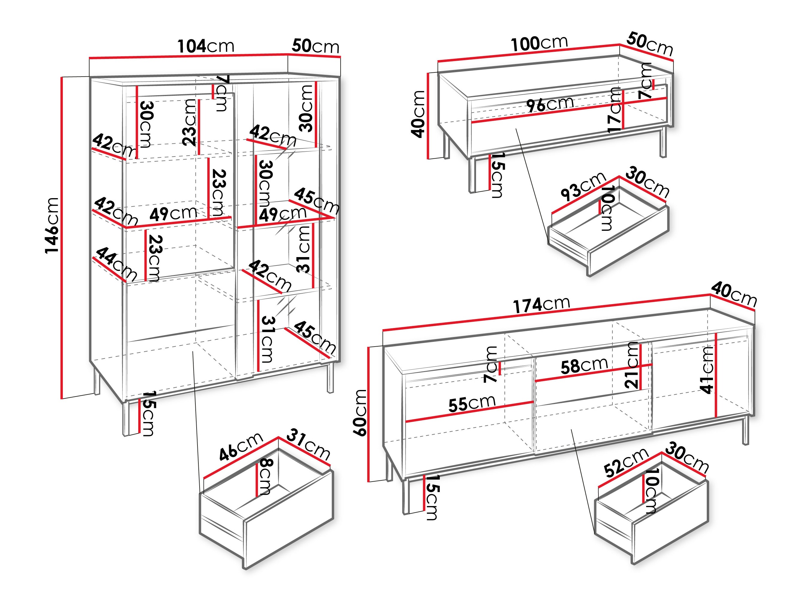 Wohnzimmer-Sets Comfivo Delruva V (Weiss)