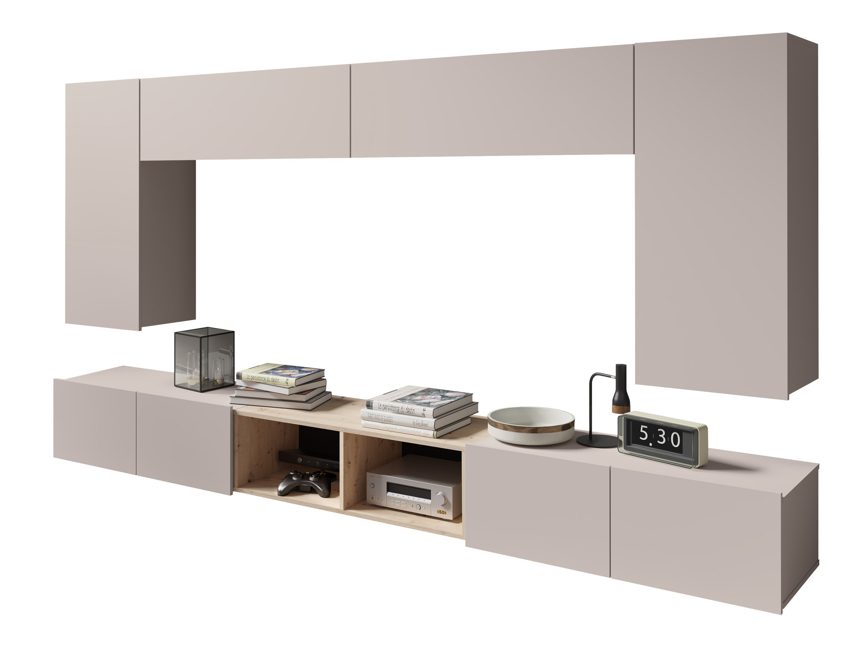 Wohnzimmer-Set Remus XXIII (Kaschmir + Artisan-Eiche)