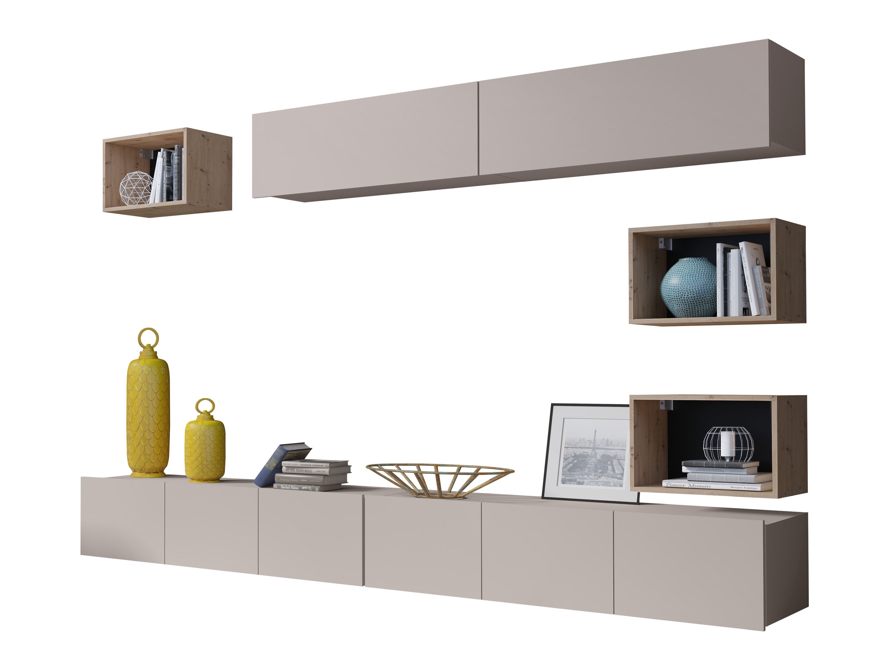 Wohnzimmer-Set Remus XXXI (Kaschmir + Artisan-Eiche)