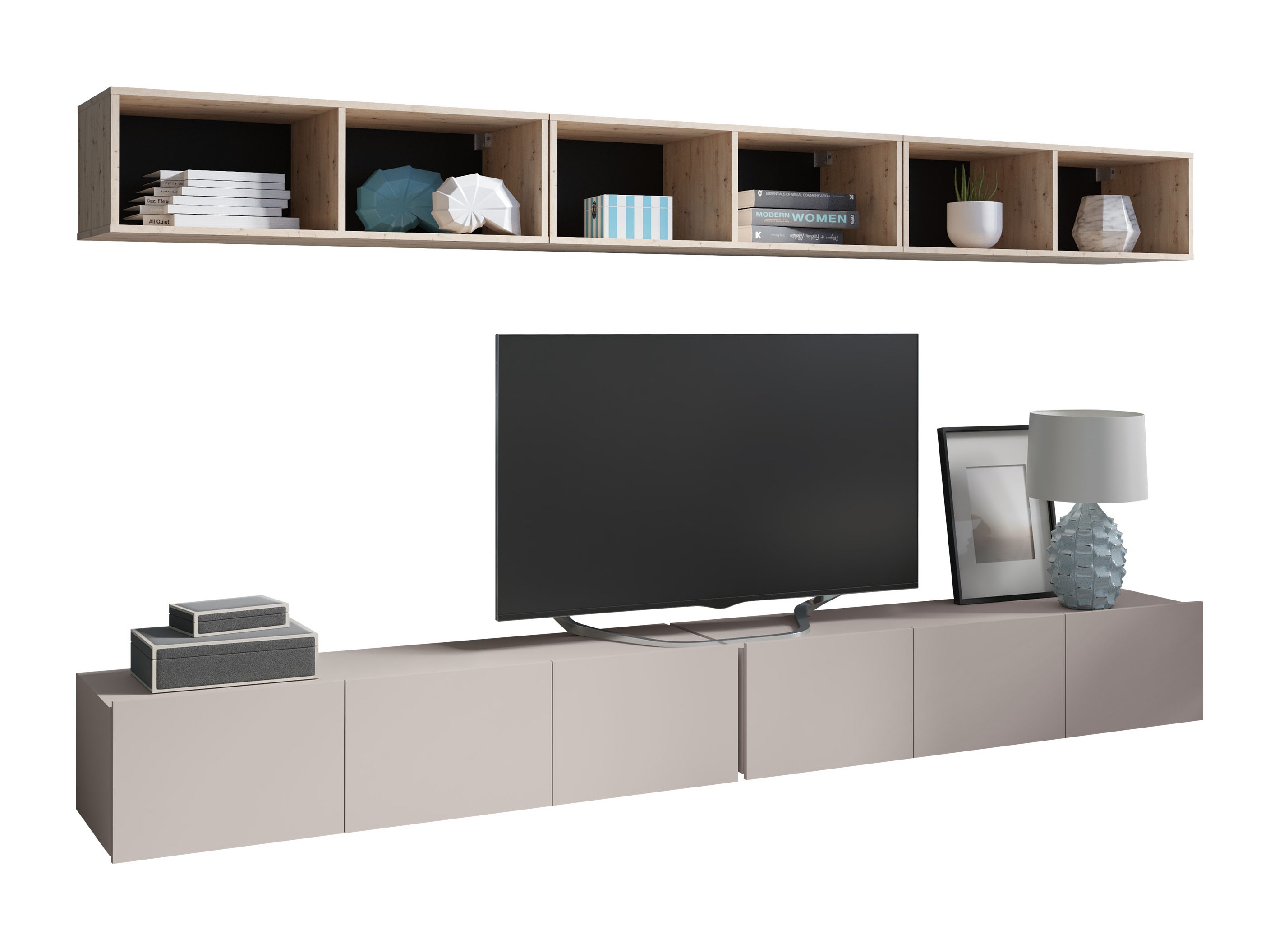 Wohnzimmer-Sets Remus XXXIII (Kaschmir + Artisan Eichenholzoptik)