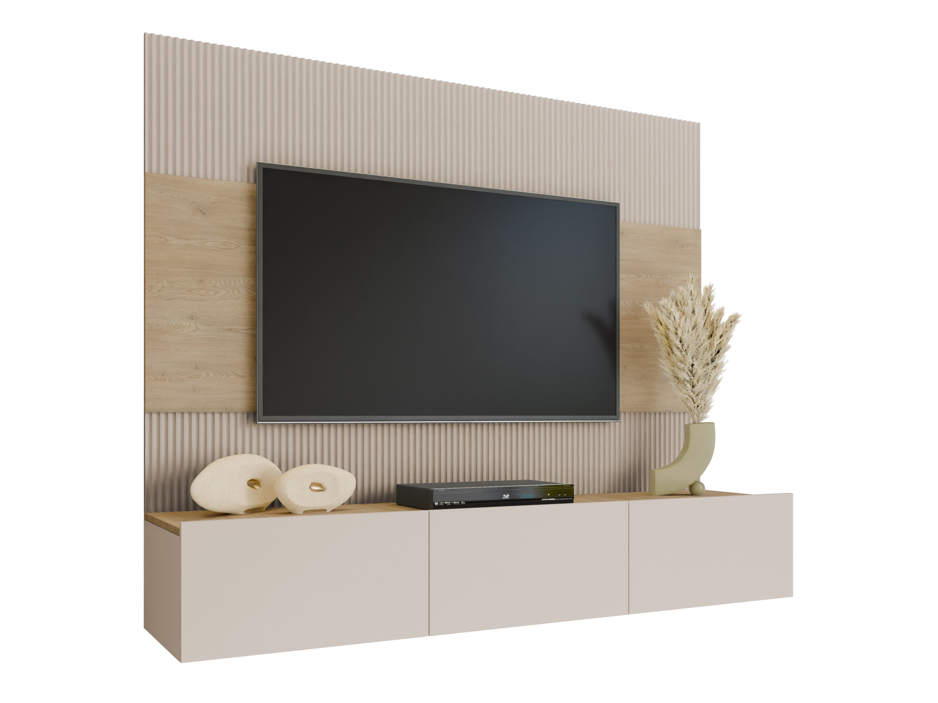 Wohnzimmer-Sets Comfivo Salix (Beige + Eichenholzoptik)