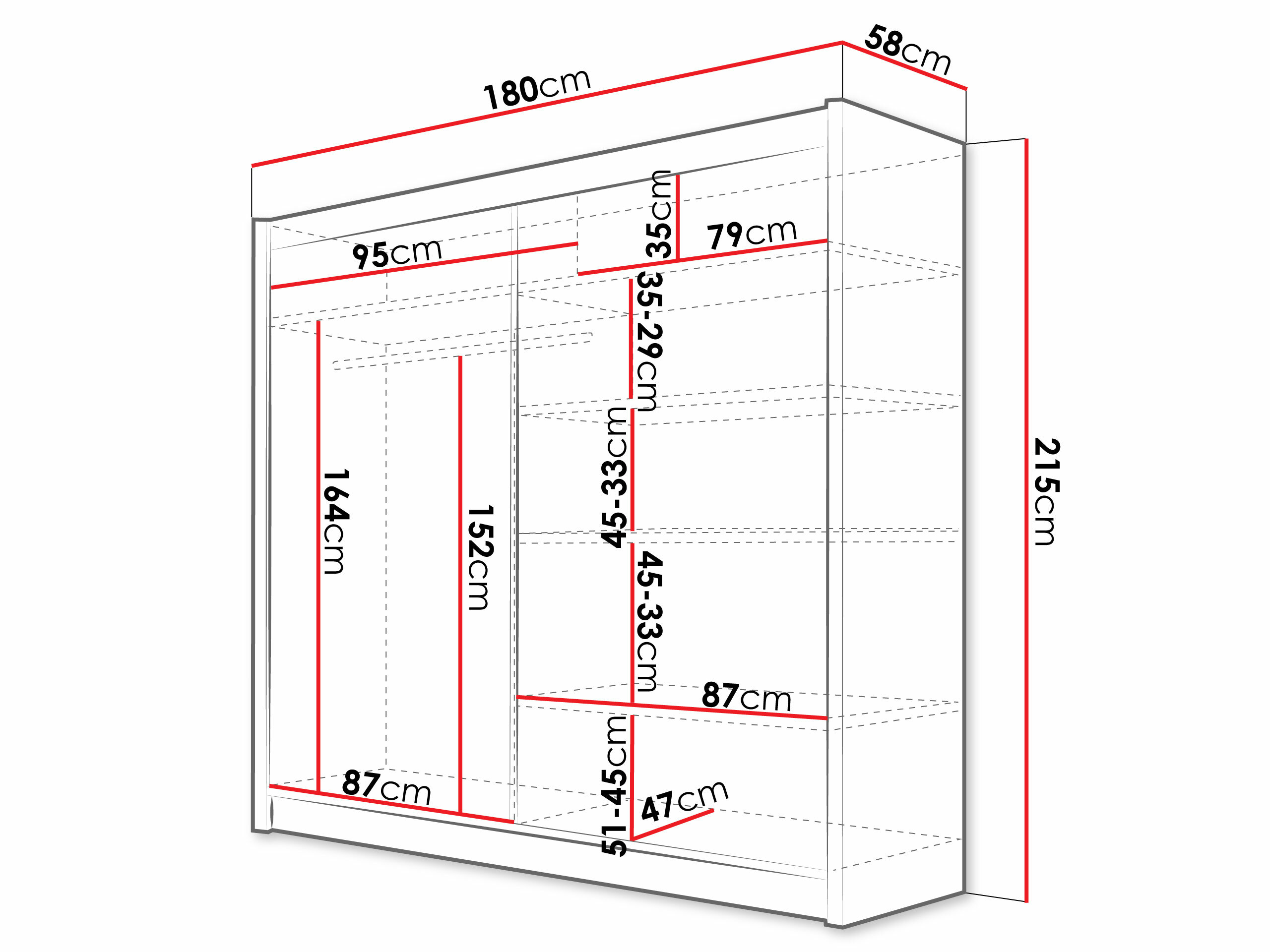 Kleiderschrank Closico 126 (Schwarz)