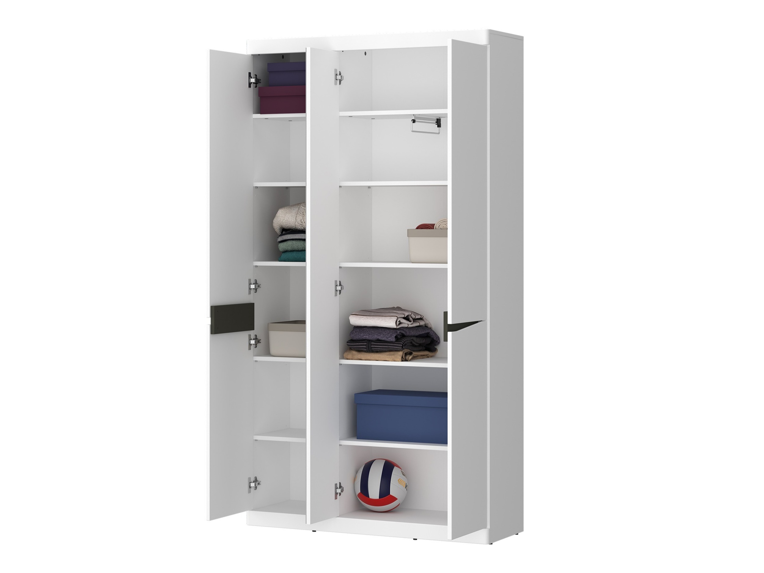 Kleiderschrank Venlori 139 (Weiss + Graphit)