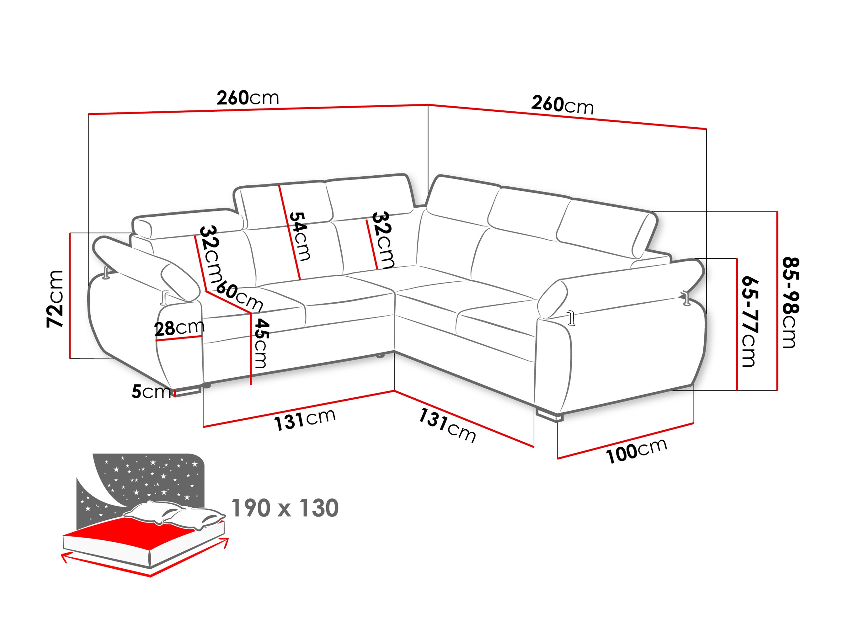Ecksofa Columbus 215 (Aragon 03)