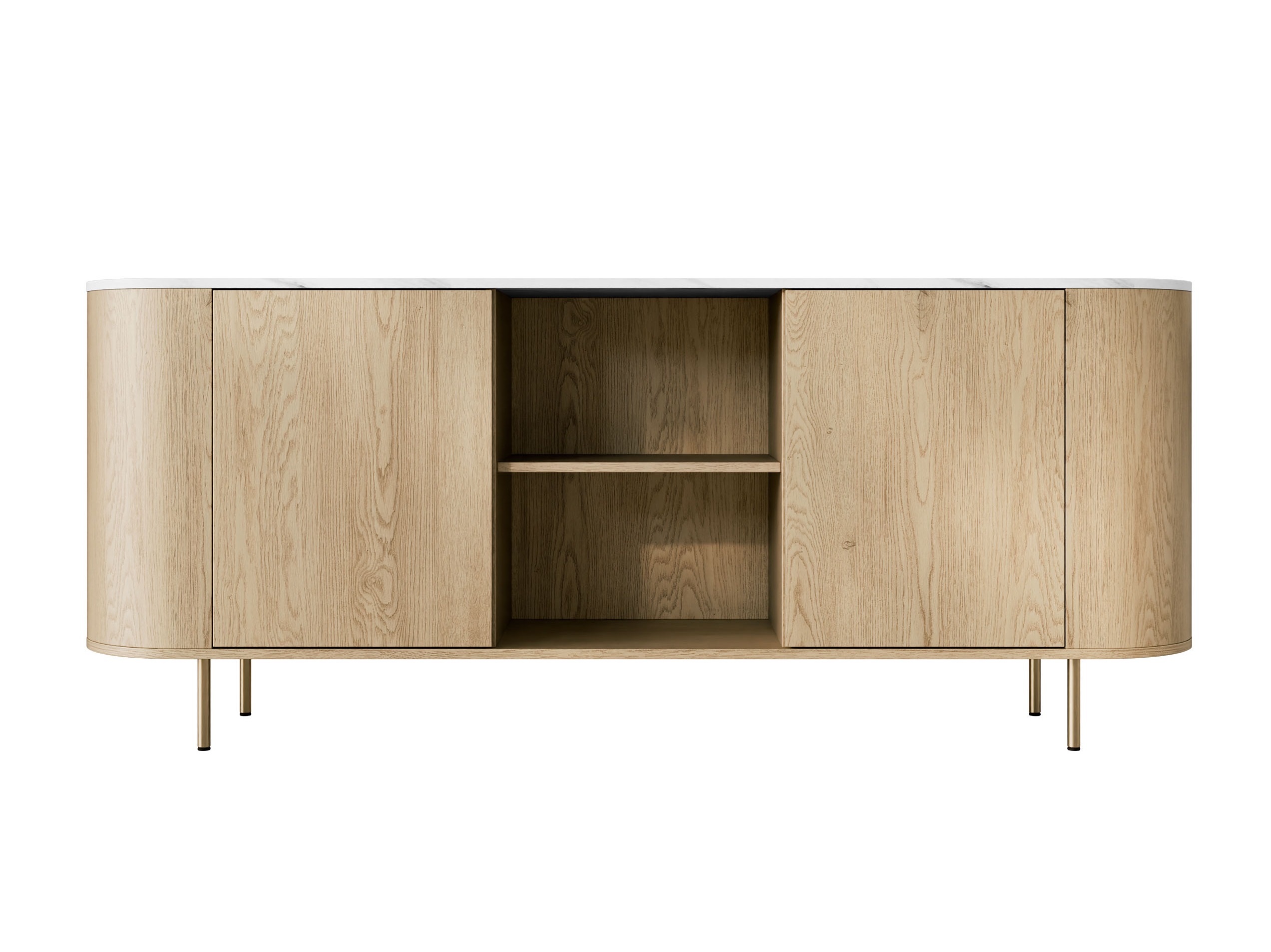 Sideboard Comfivo Livtena I (Weisser Marmor + Gold)