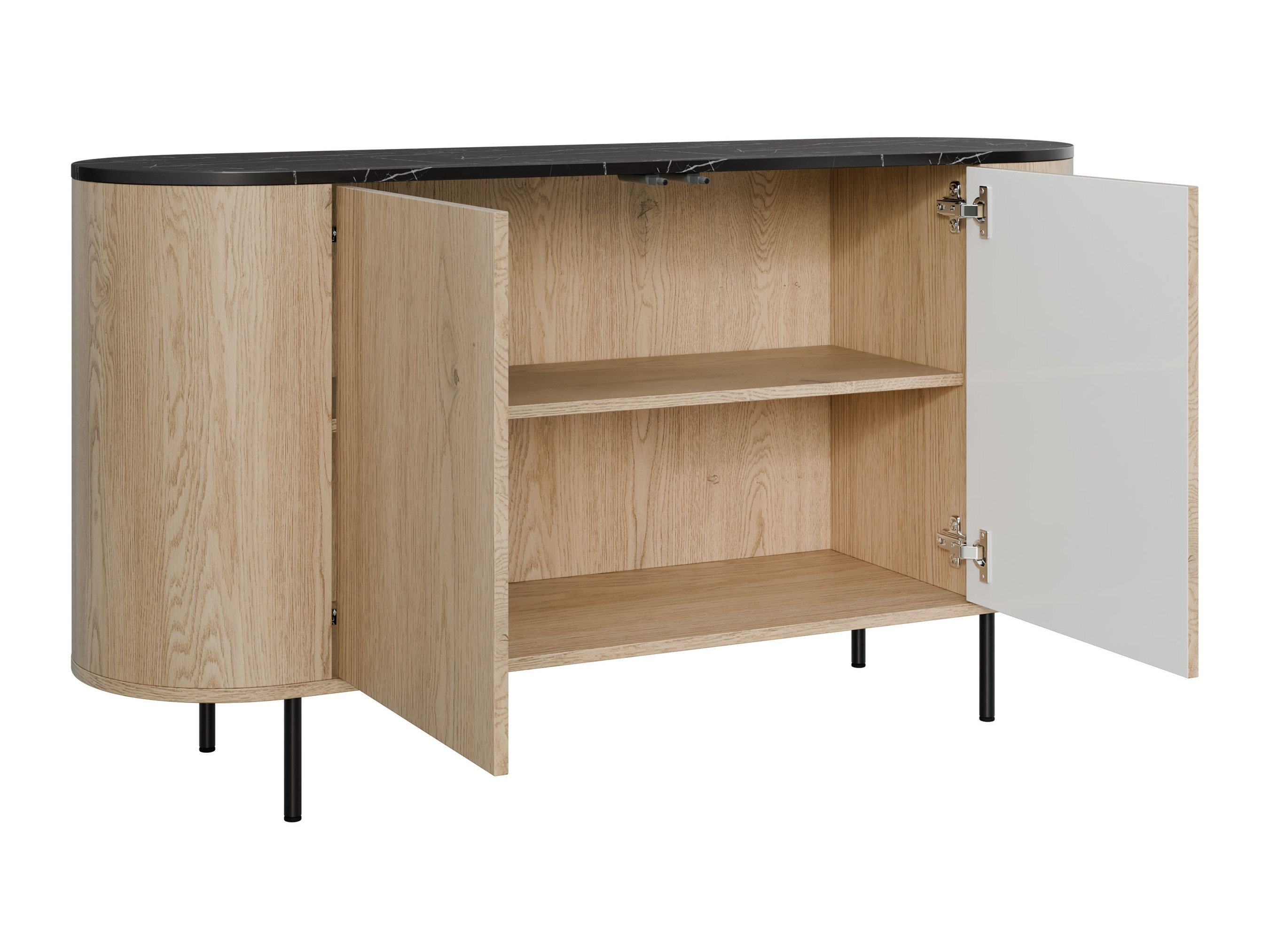 Sideboard Comfivo Livtena (Schwarzer Marmor + Schwarz)