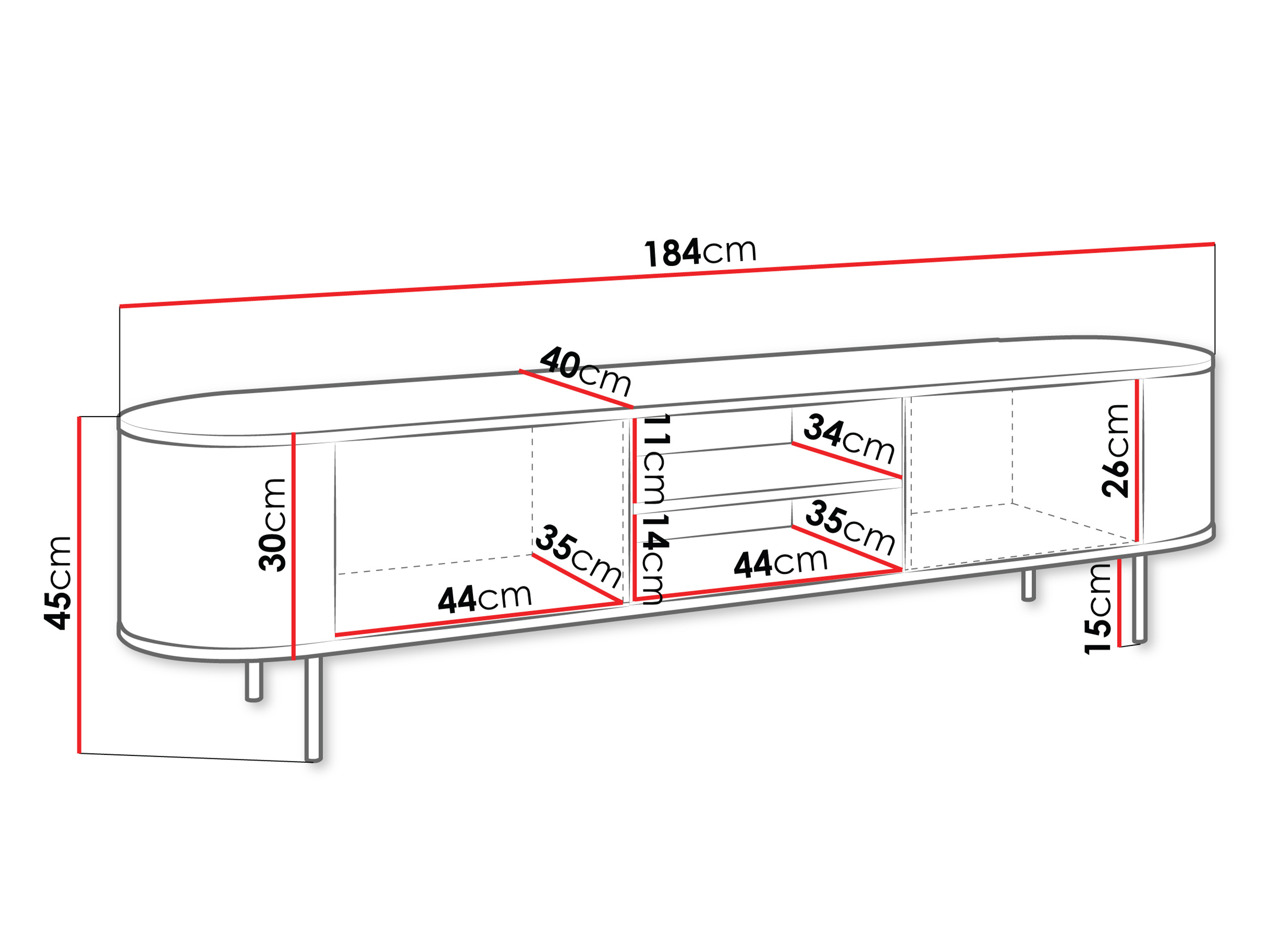 TV-Möbel Comfivo Livtena I (Weisser Marmor + Gold)