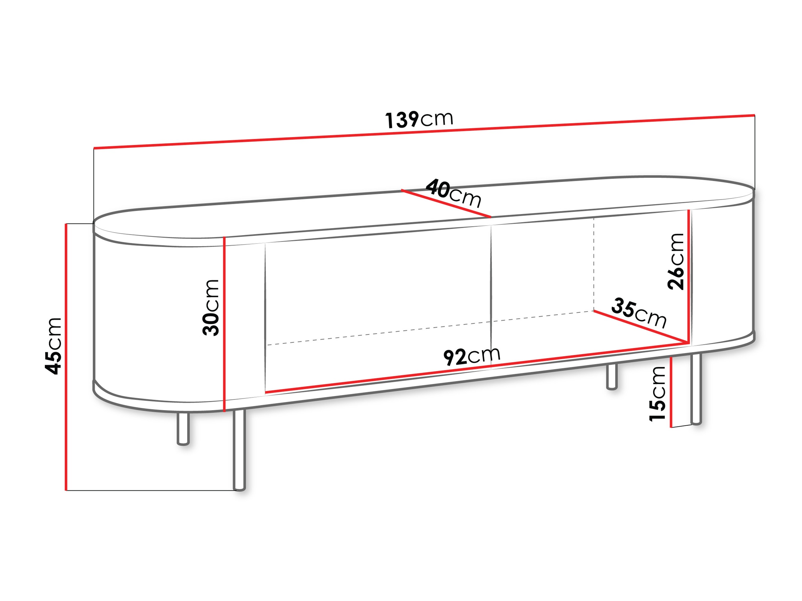 TV-Möbel Comfivo Livtena (Schwarzer Marmor + Schwarz)
