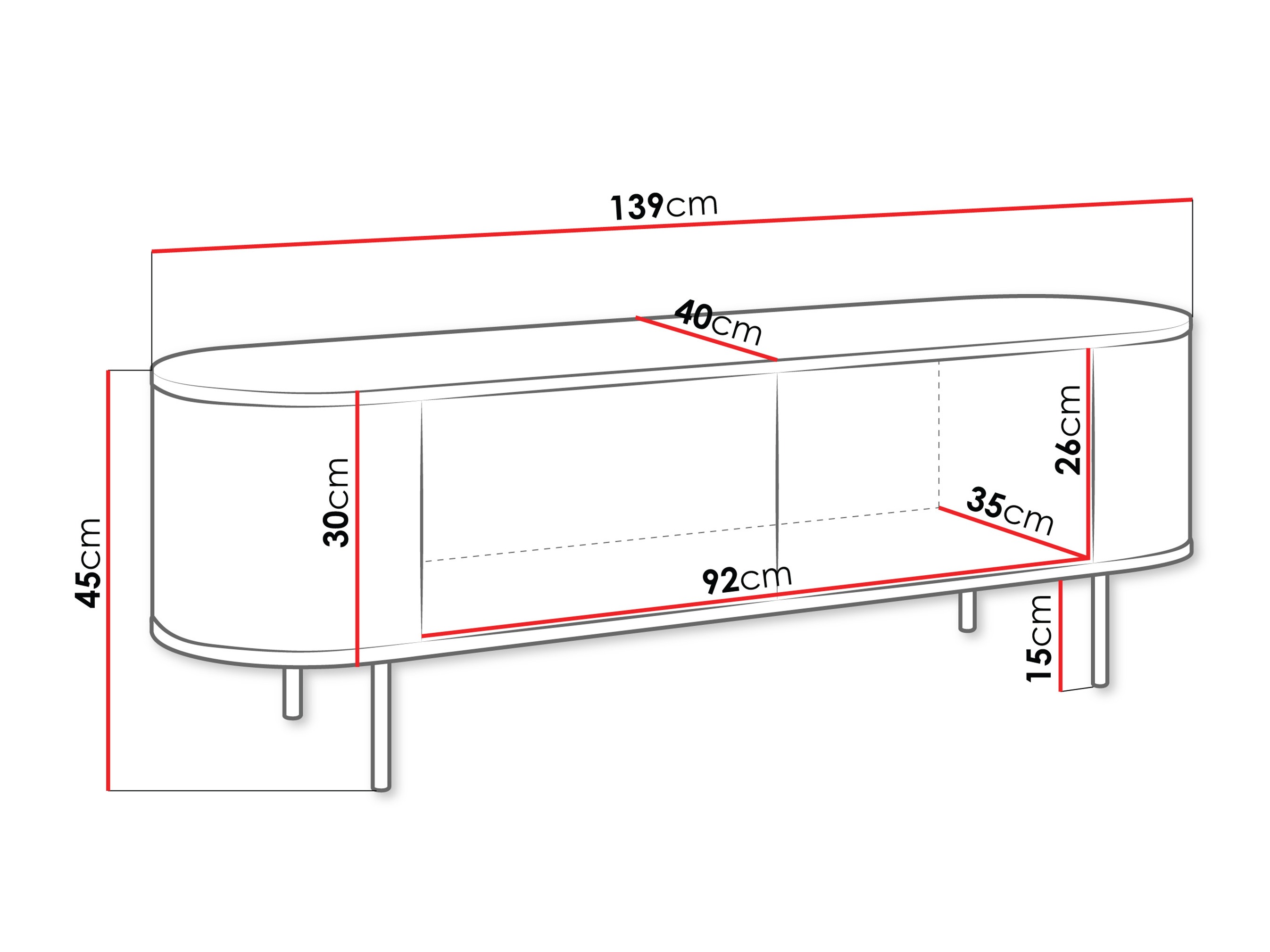 TV-Möbel Comfivo Livtena (Weisser Marmor + Gold)