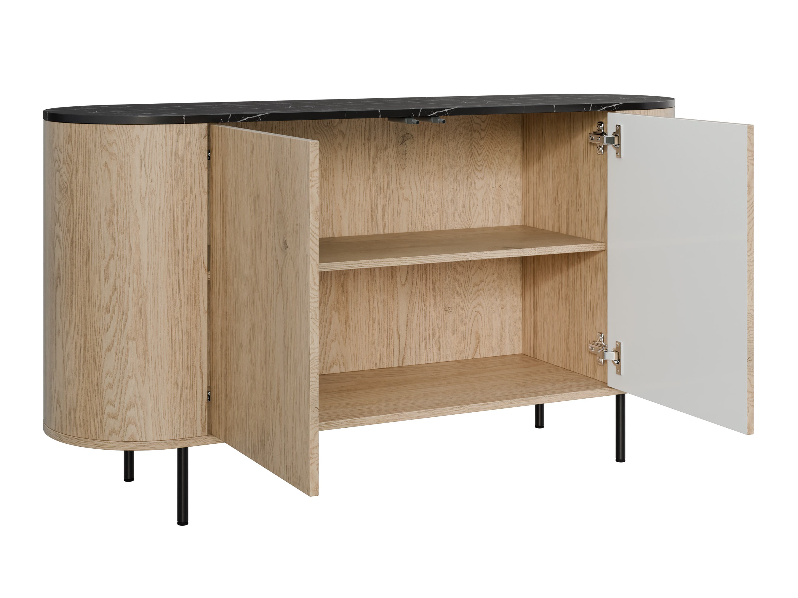 Wohnzimmer-Sets Comfivo Livtena (Schwarzer Marmor + Schwarz)