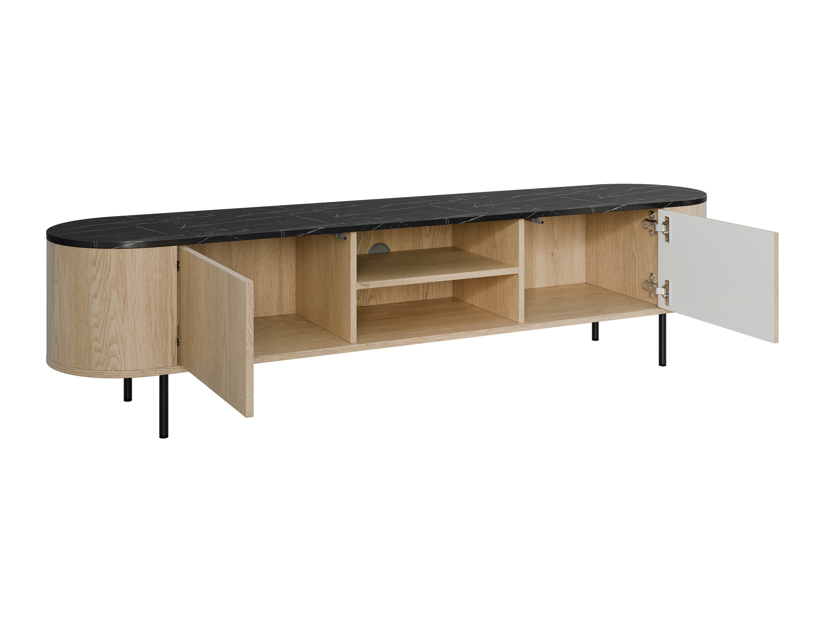 Wohnzimmer-Sets Comfivo Livtena (Schwarzer Marmor + Schwarz)