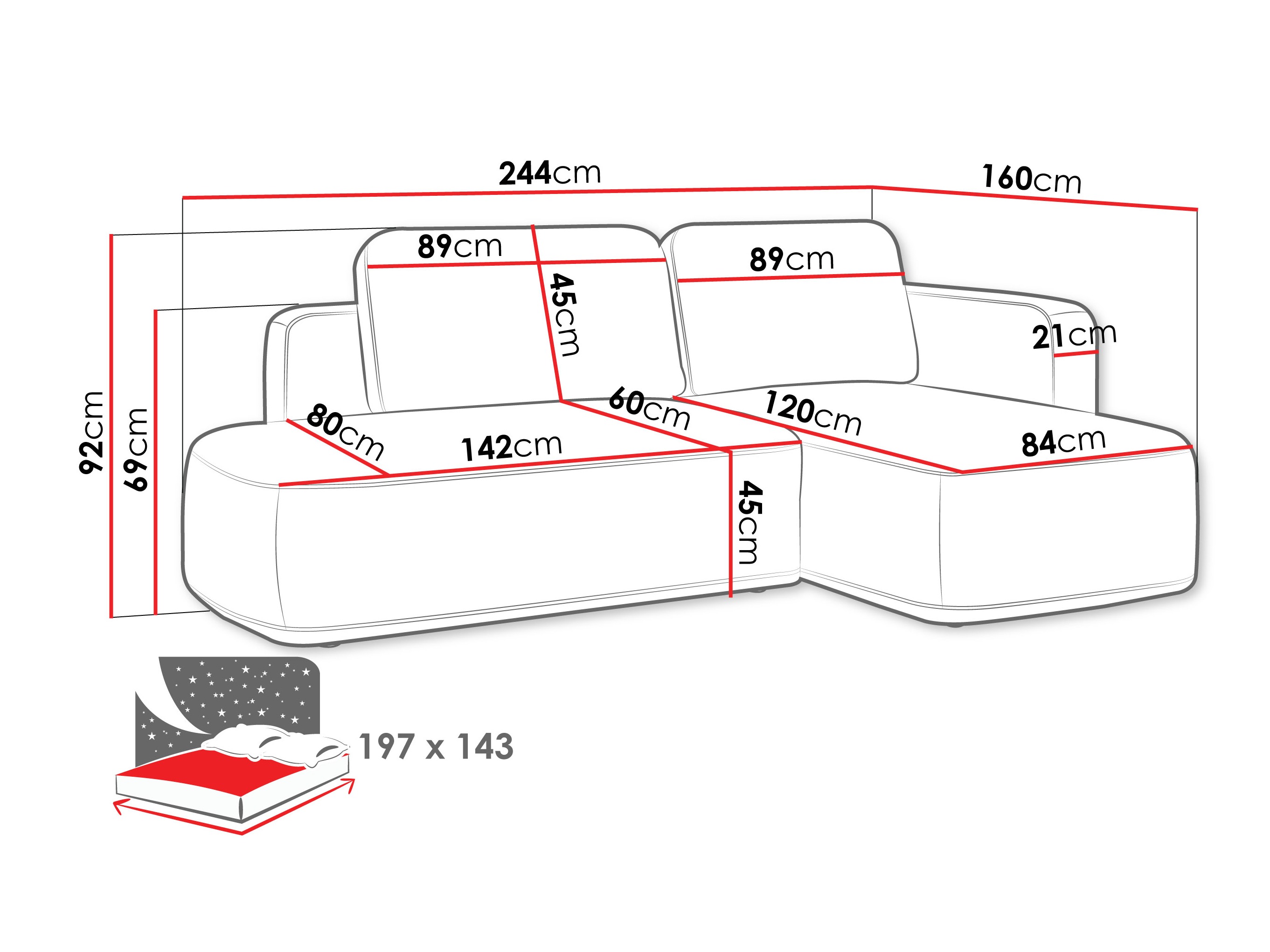 Ecksofa ComfiDream Celena (Perfect Harmony 39)
