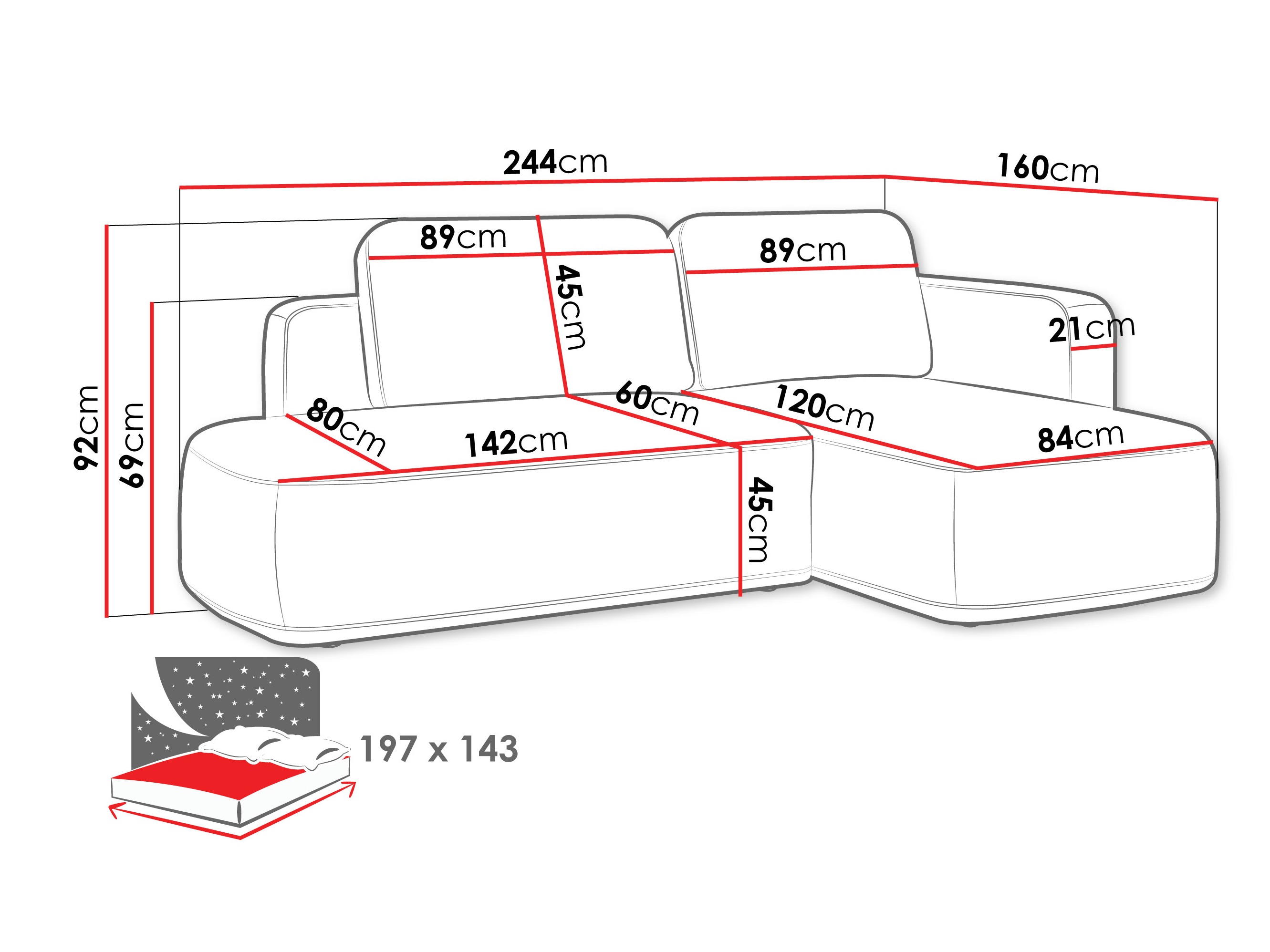 Ecksofa ComfiDream Celena (Perfect Harmony 82)