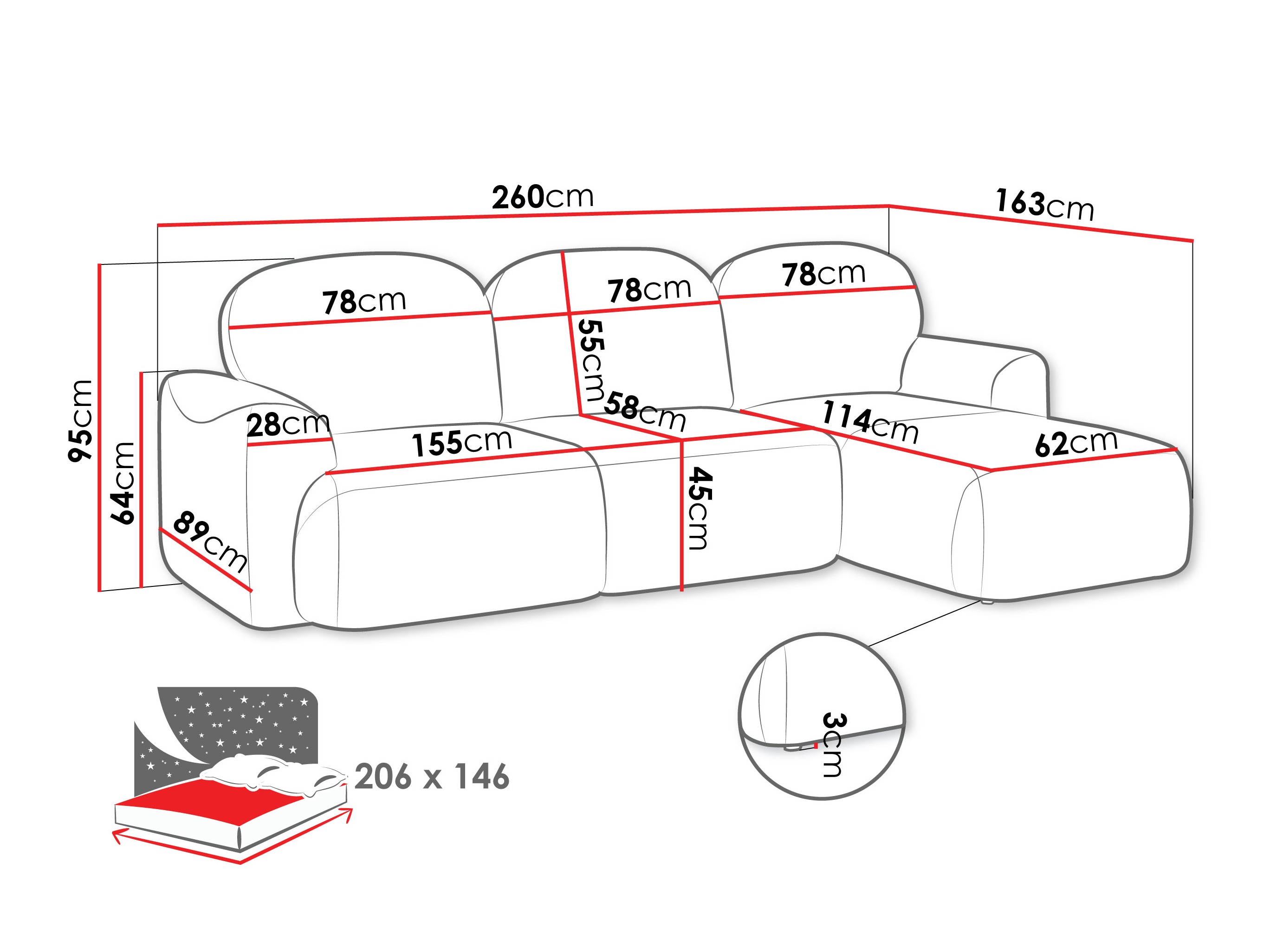 Ecksofa ComfiDream Fjoruna (Cremona 38)