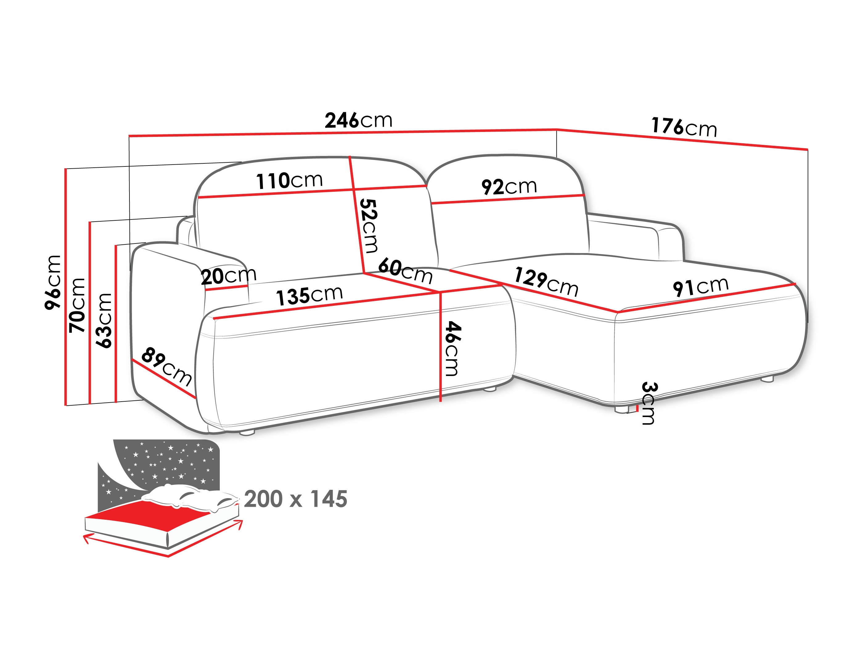 Ecksofa ComfiDream Marila (Perfect Harmony 63)