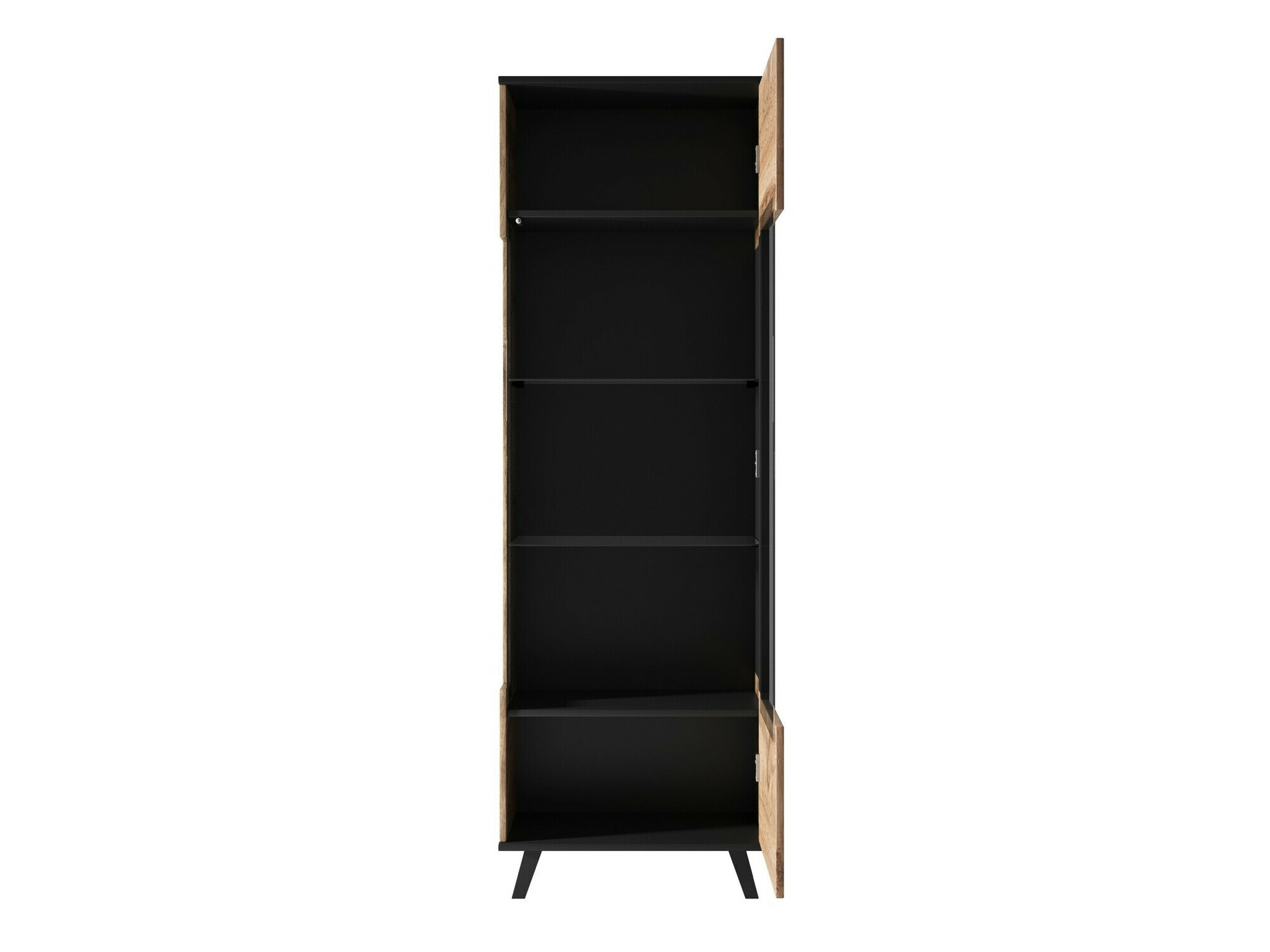 Wohnzimmer-Set Luelia 108 (Schwarz + Wotan-Eiche)